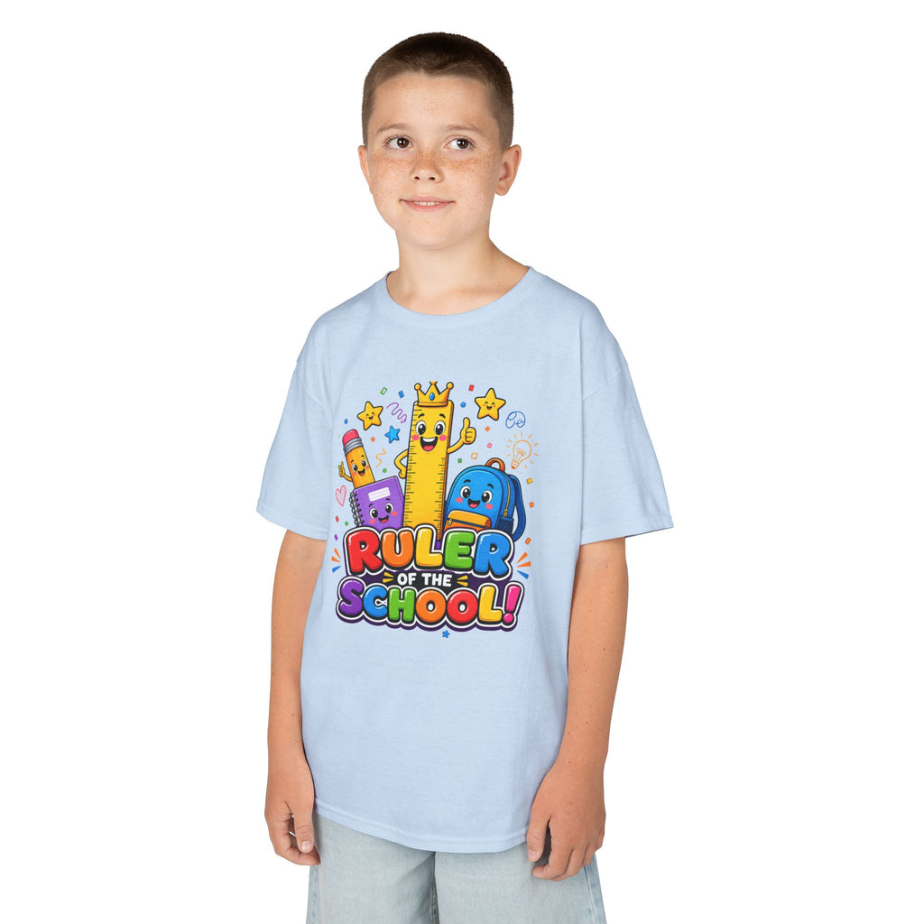 Ruler of the School kids T-Shirt | Cute School Supplies Graphic