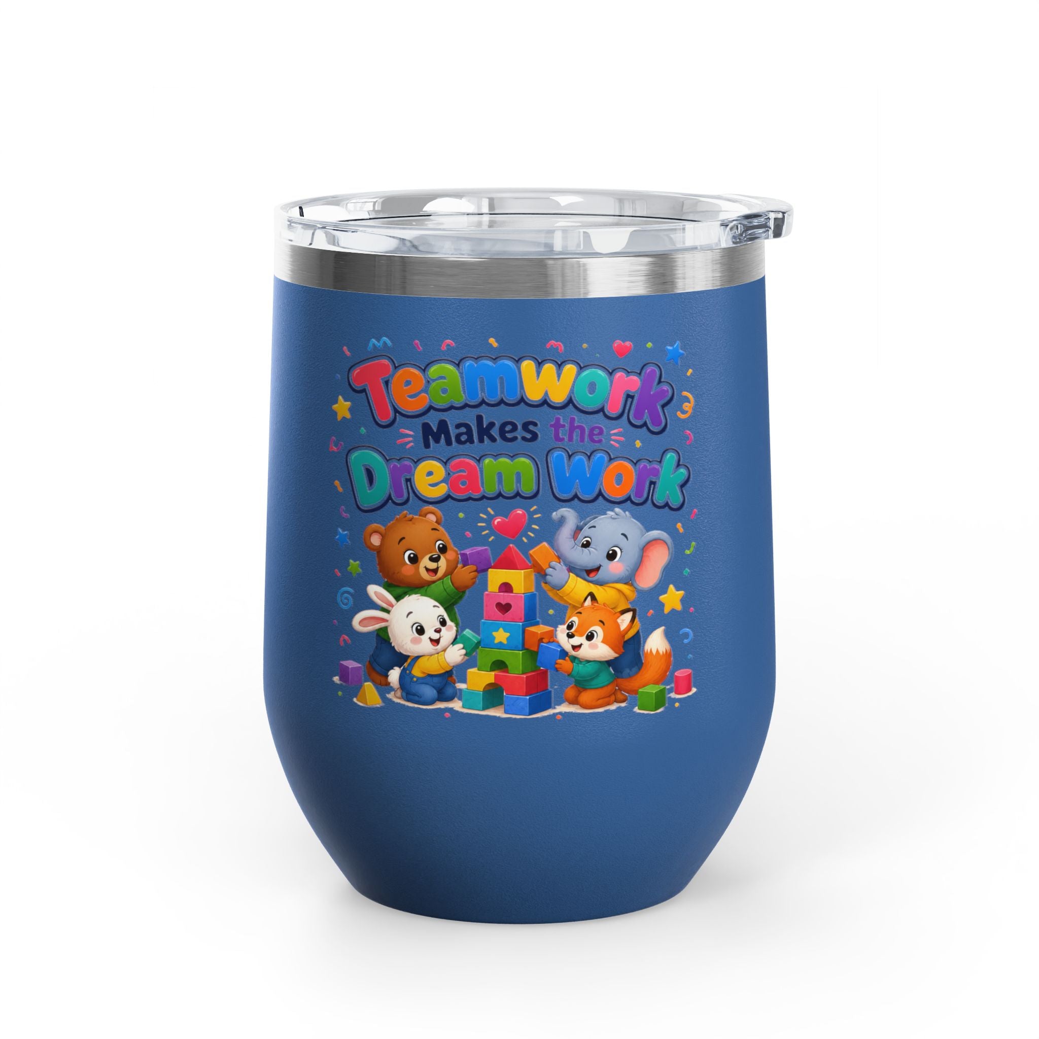 "Teamwork Makes the Dream Work" Kids Animal Stack 12oz