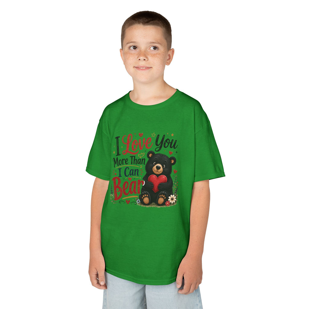 Kids T-Shirt - "I Love You More Than I Can Bear" Cute Bear Valentine Tee