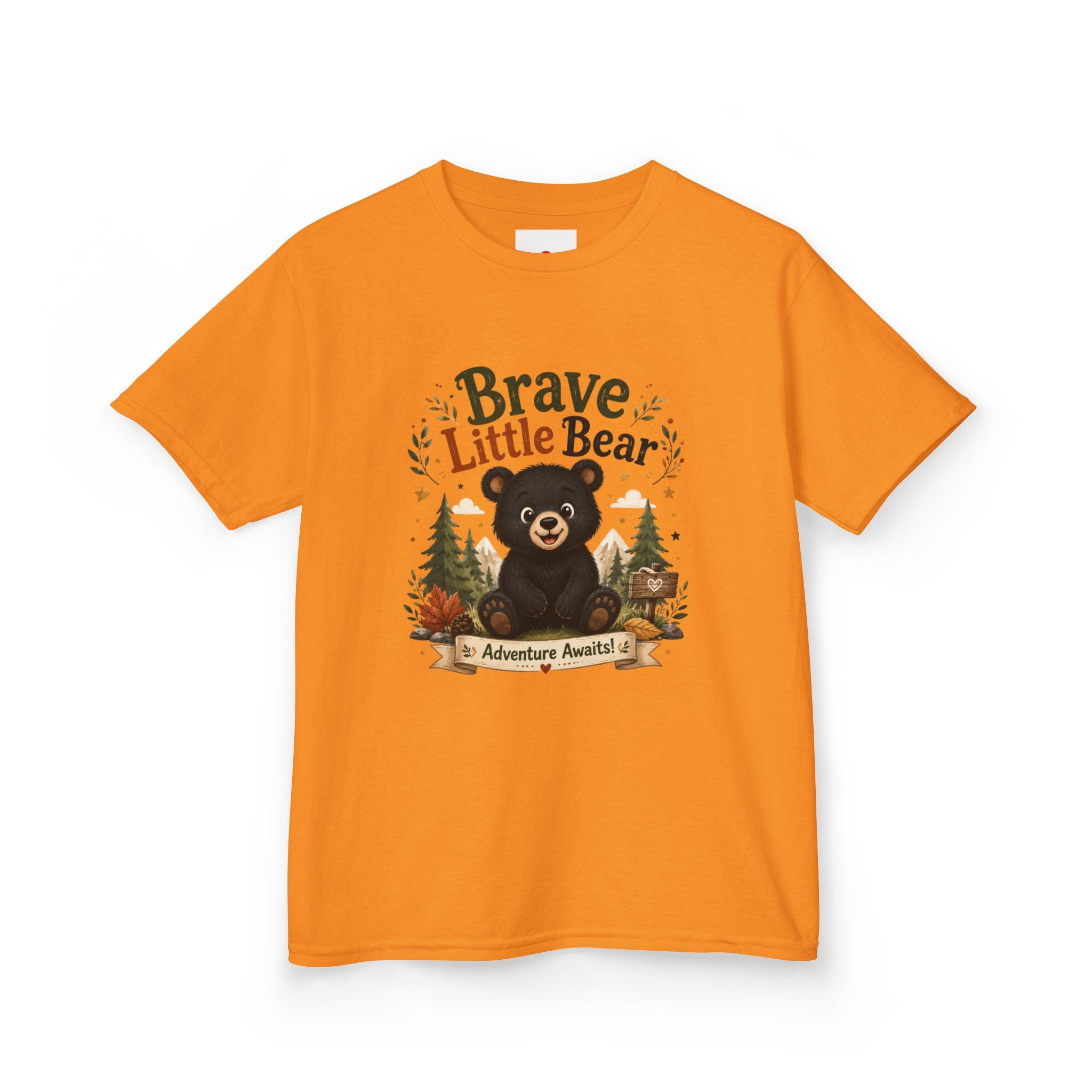 Kids Tee — "Brave Little Bear" Adventure Graphic Shirt