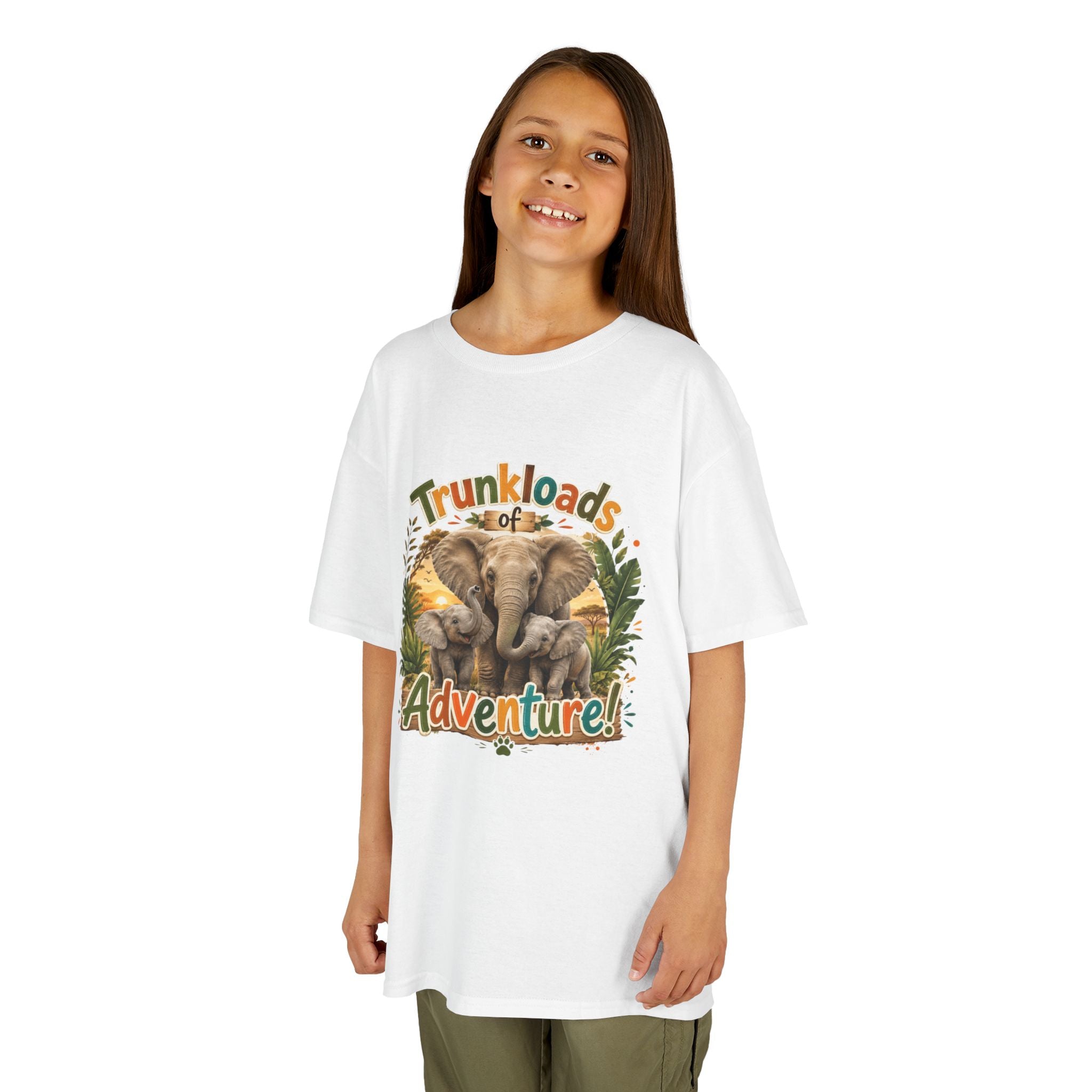 Kids Tee - "Trunkloads of Adventure" Elephant Graphic