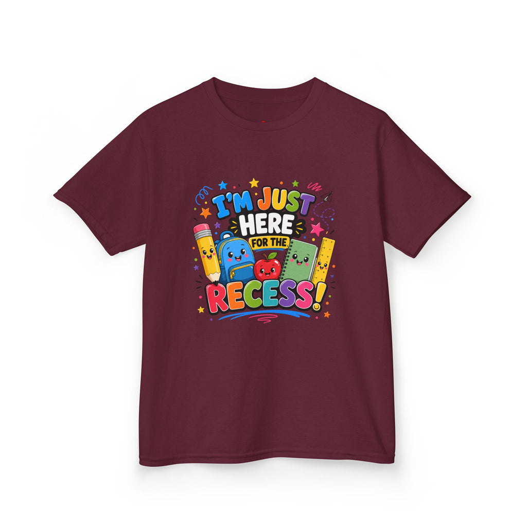 I'm Just Here for Recess Kids T-Shirt | Playful School Graphic Tee