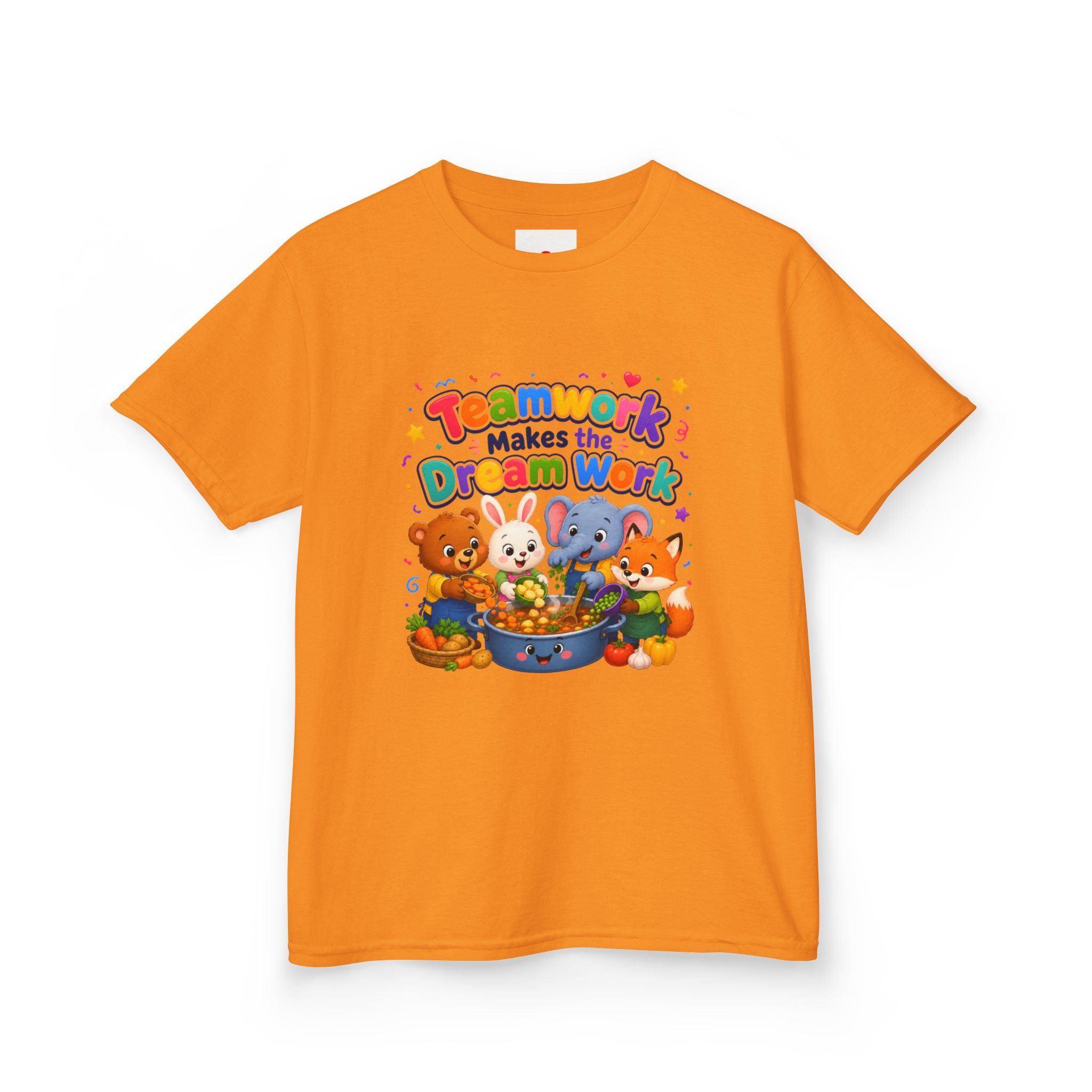 Kids Tee — “Teamwork Makes the Dream Work” Cute Animal Classroom Shirt