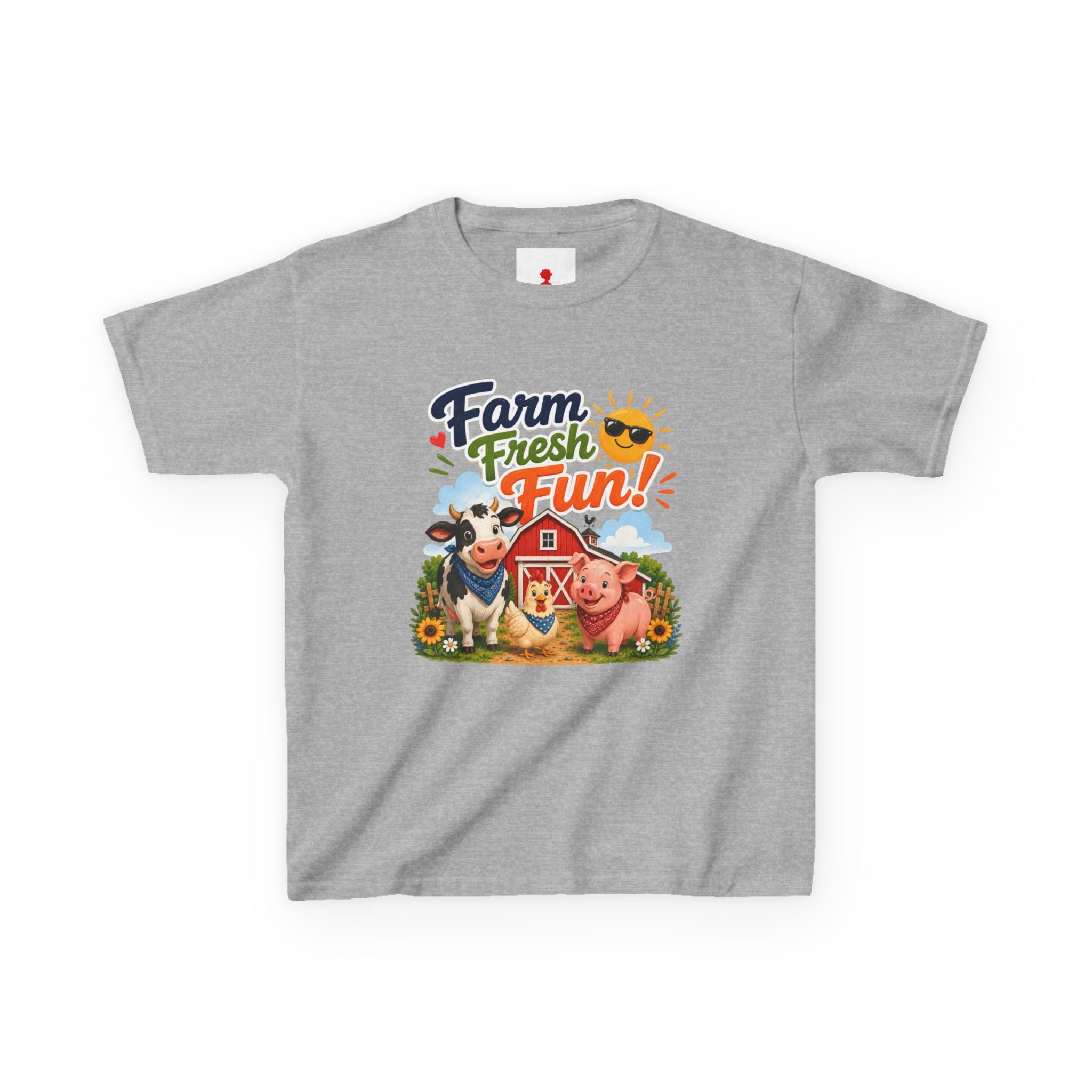 Kids Farm T-Shirt — "Farm Fresh Fun!" Cute Cow & Pig Toddler Tee