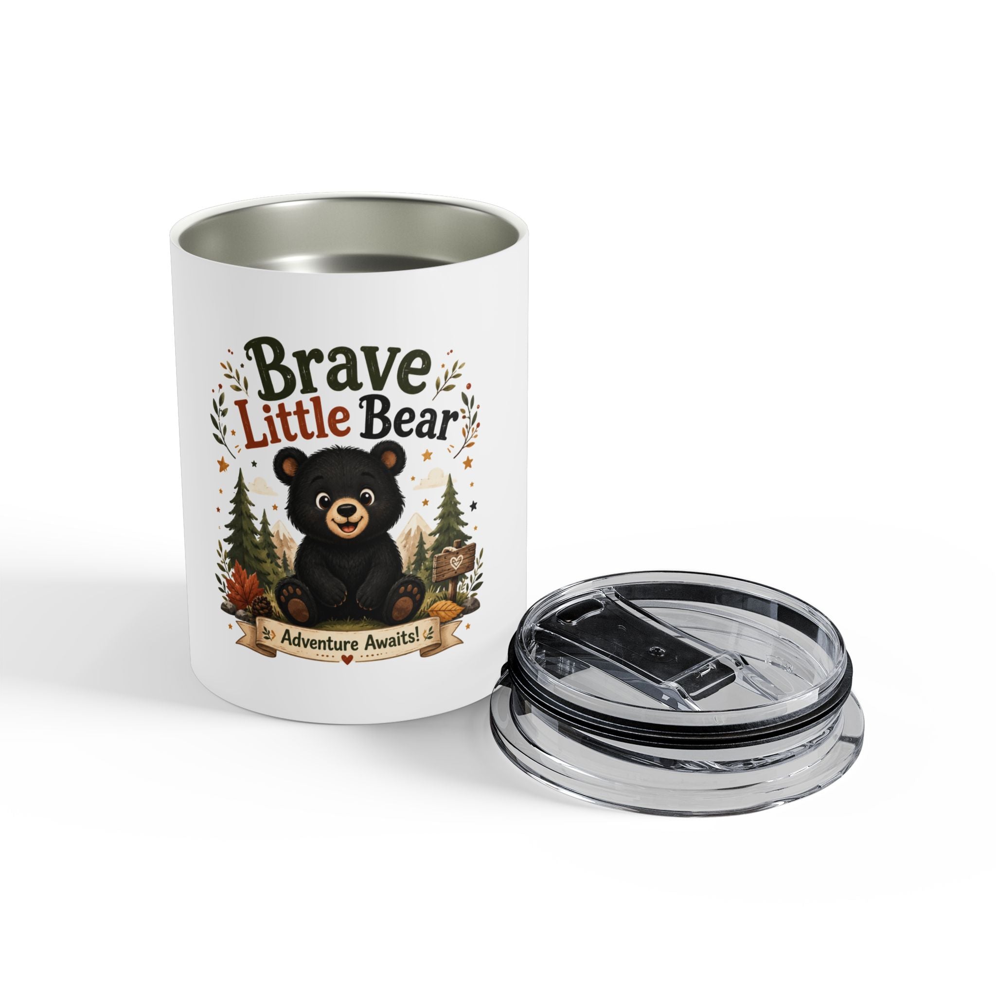 Brave Little Bear 10oz Tumbler — Cute Adventure Kids Travel Cup