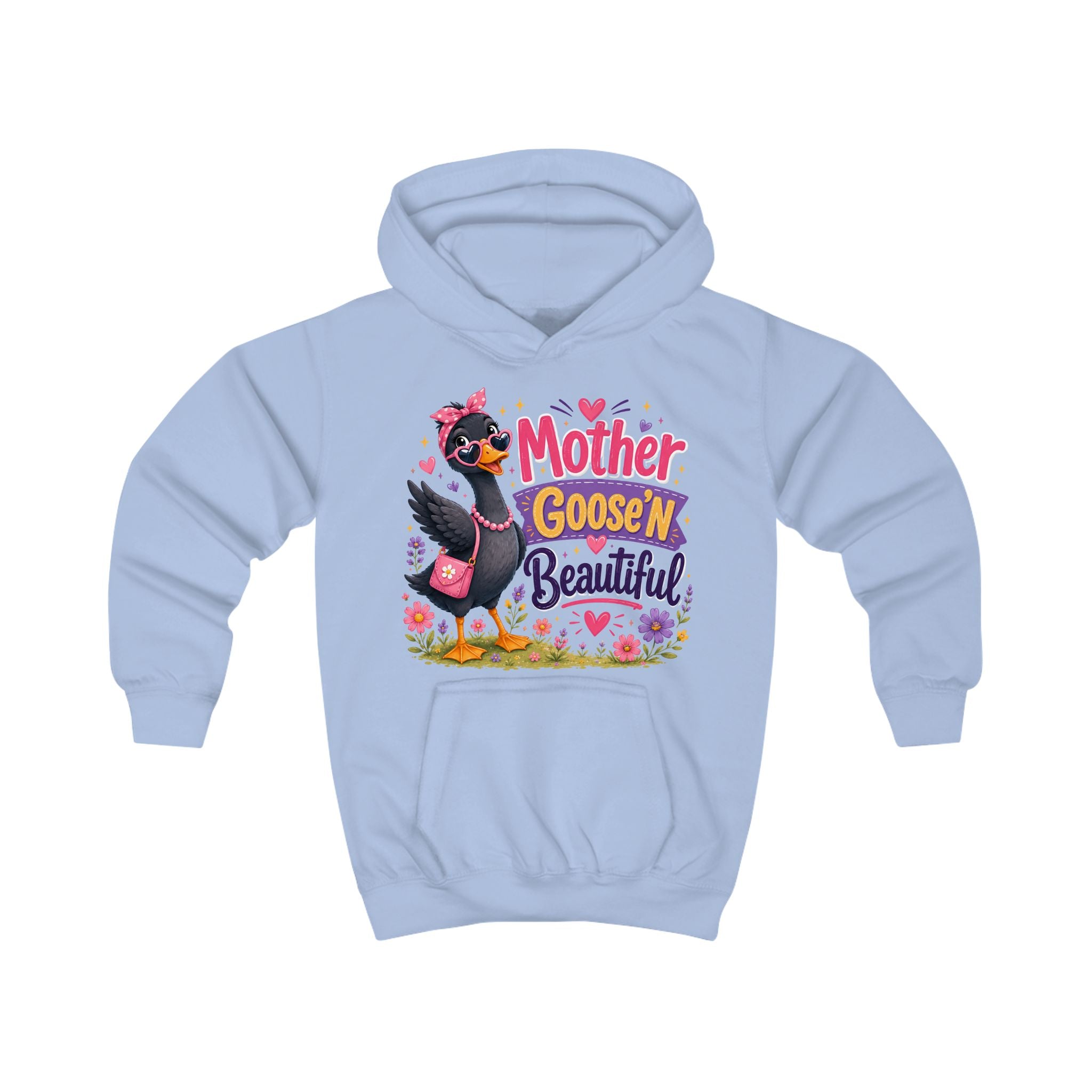 Mother Goose'n Beautiful Kids Hoodie — Cute Nursery Rhyme Goose Graphic Pullover