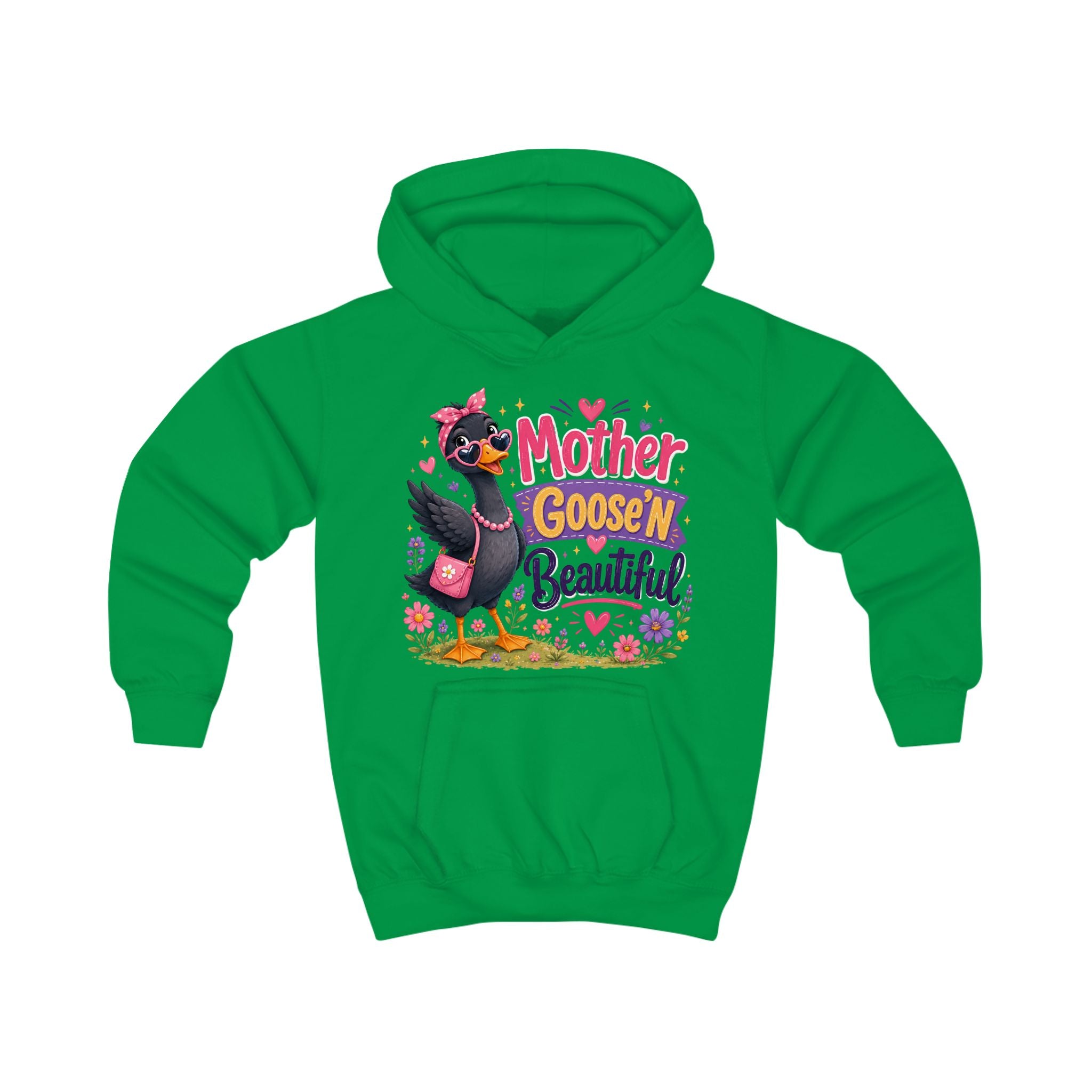 Mother Goose'n Beautiful Kids Hoodie — Cute Nursery Rhyme Goose Graphic Pullover