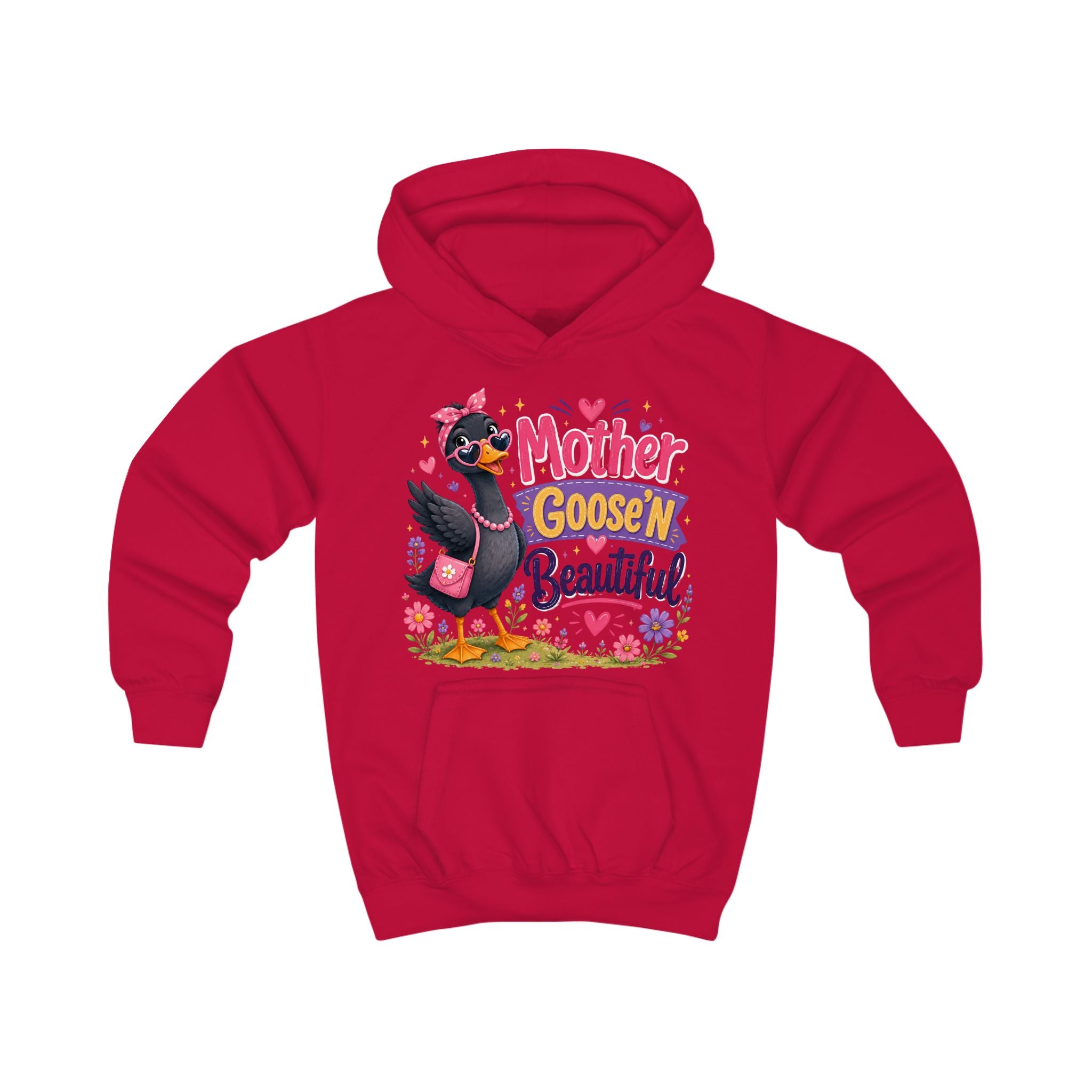 Mother Goose'n Beautiful Kids Hoodie — Cute Nursery Rhyme Goose Graphic Pullover