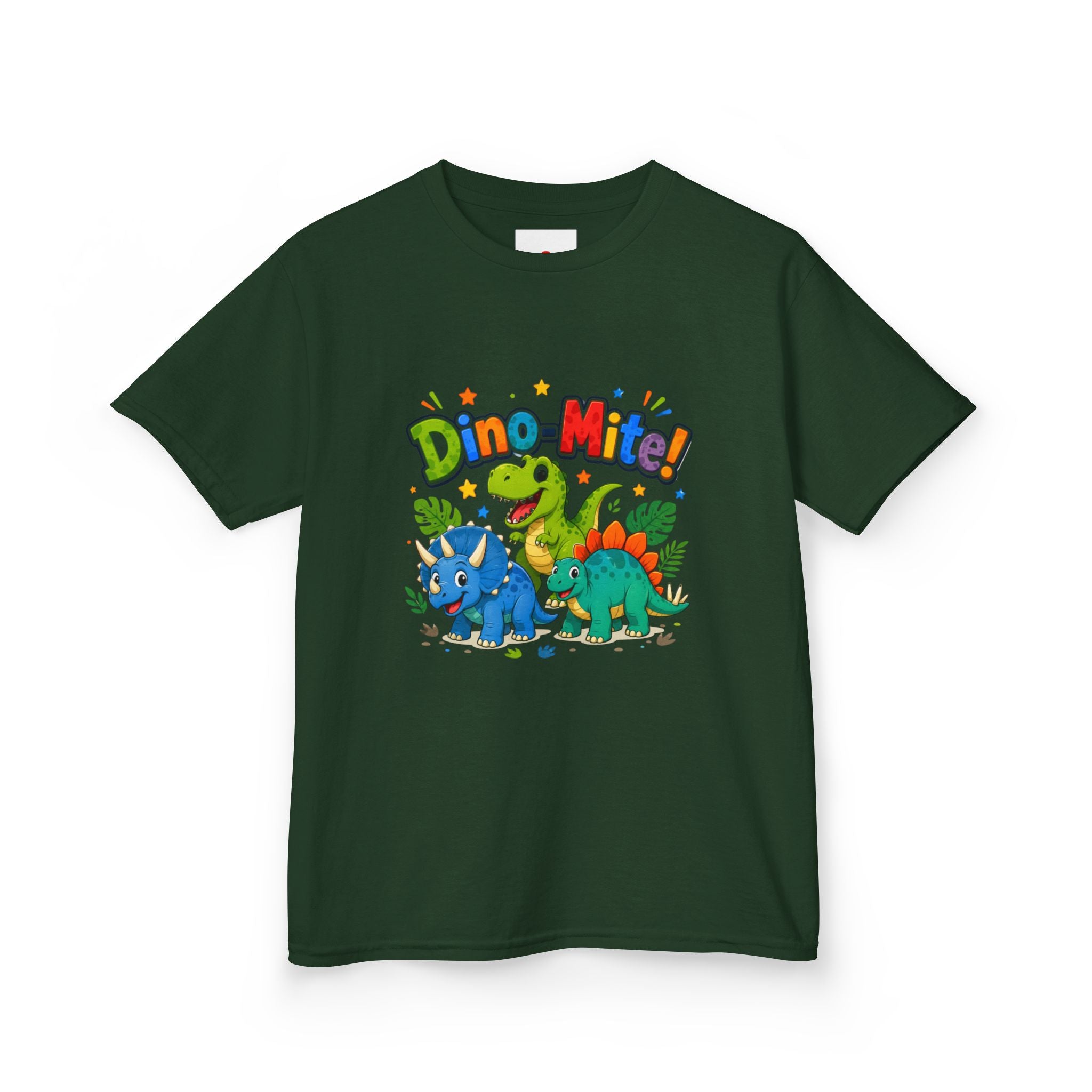 Kids T-Shirt - "Dino-Mite!" Colorful Dino Crew Tee for Toddlers & Kids