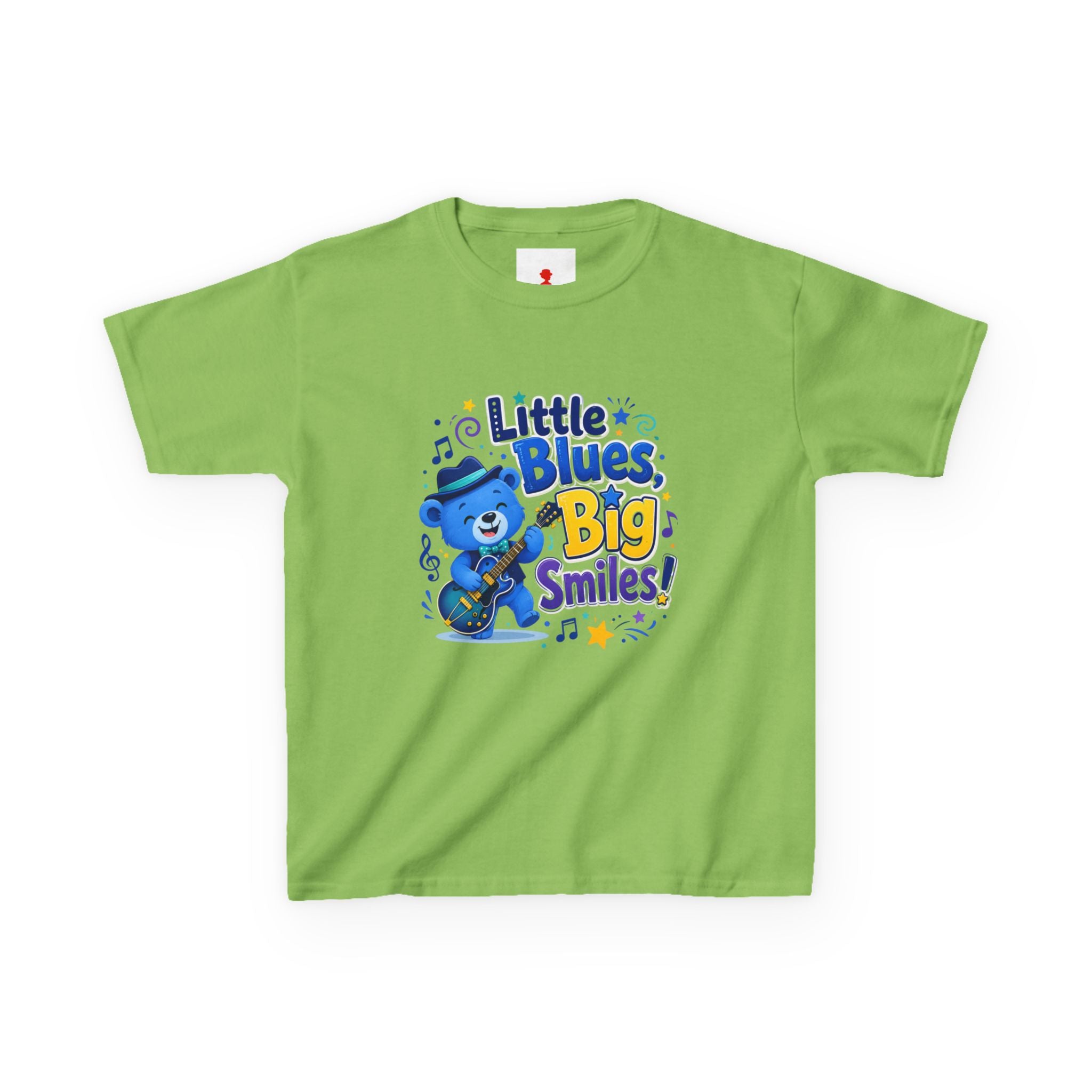 Kids Tee — "Little Blues, Big Smiles!" Guitar-Bear Graphic