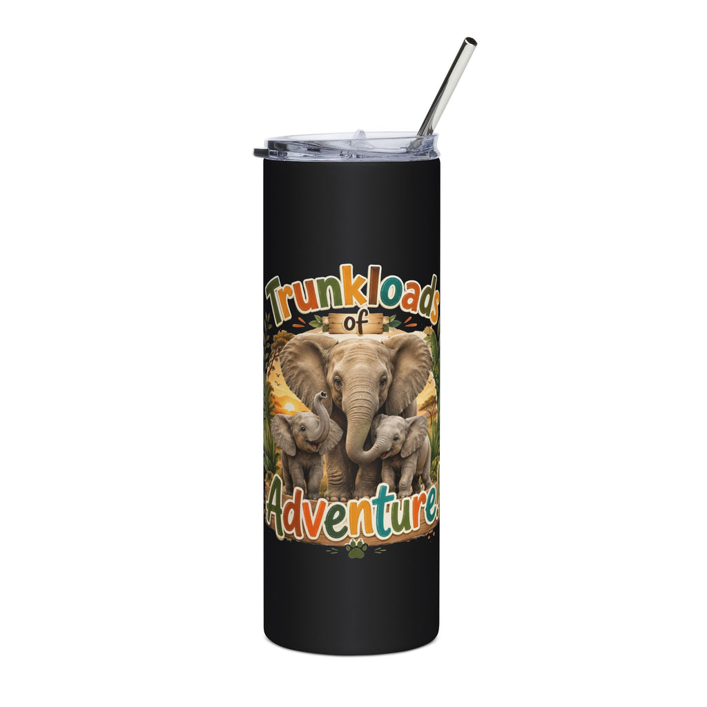 20oz Stainless Steel Tumbler — "Trunkloads of Adventure" Elephant Travel Cup