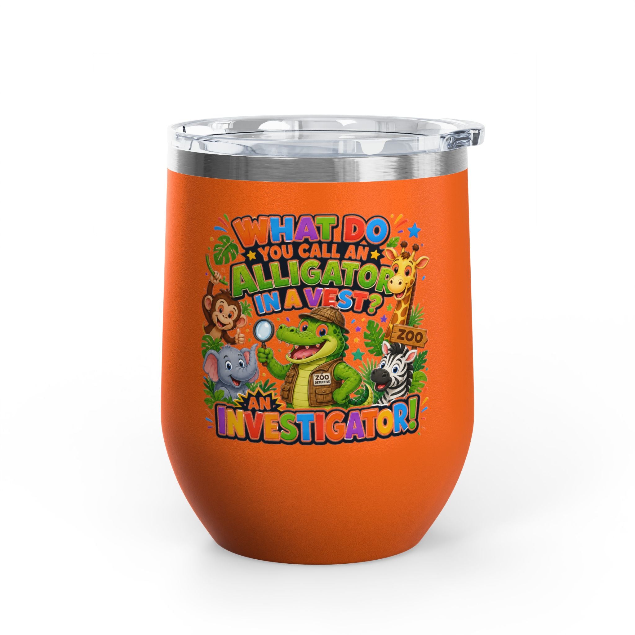 "What Do You Call an Alligator in a Vest? An Investigator!" Cute Zoo Joke Stainless Steel 12oz