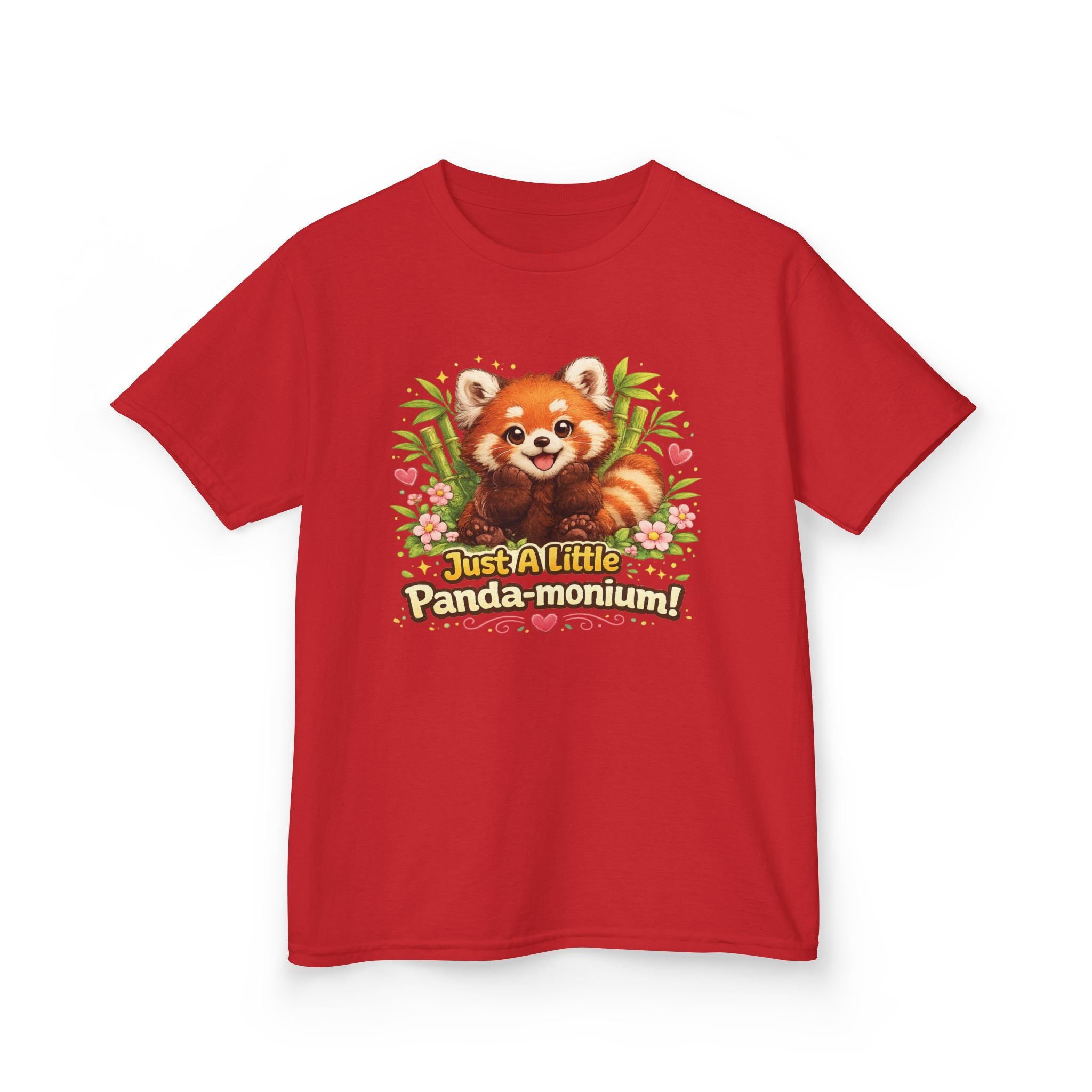 Red Panda Illustration Kids T-Shirt | "Just A Little Panda-monium"