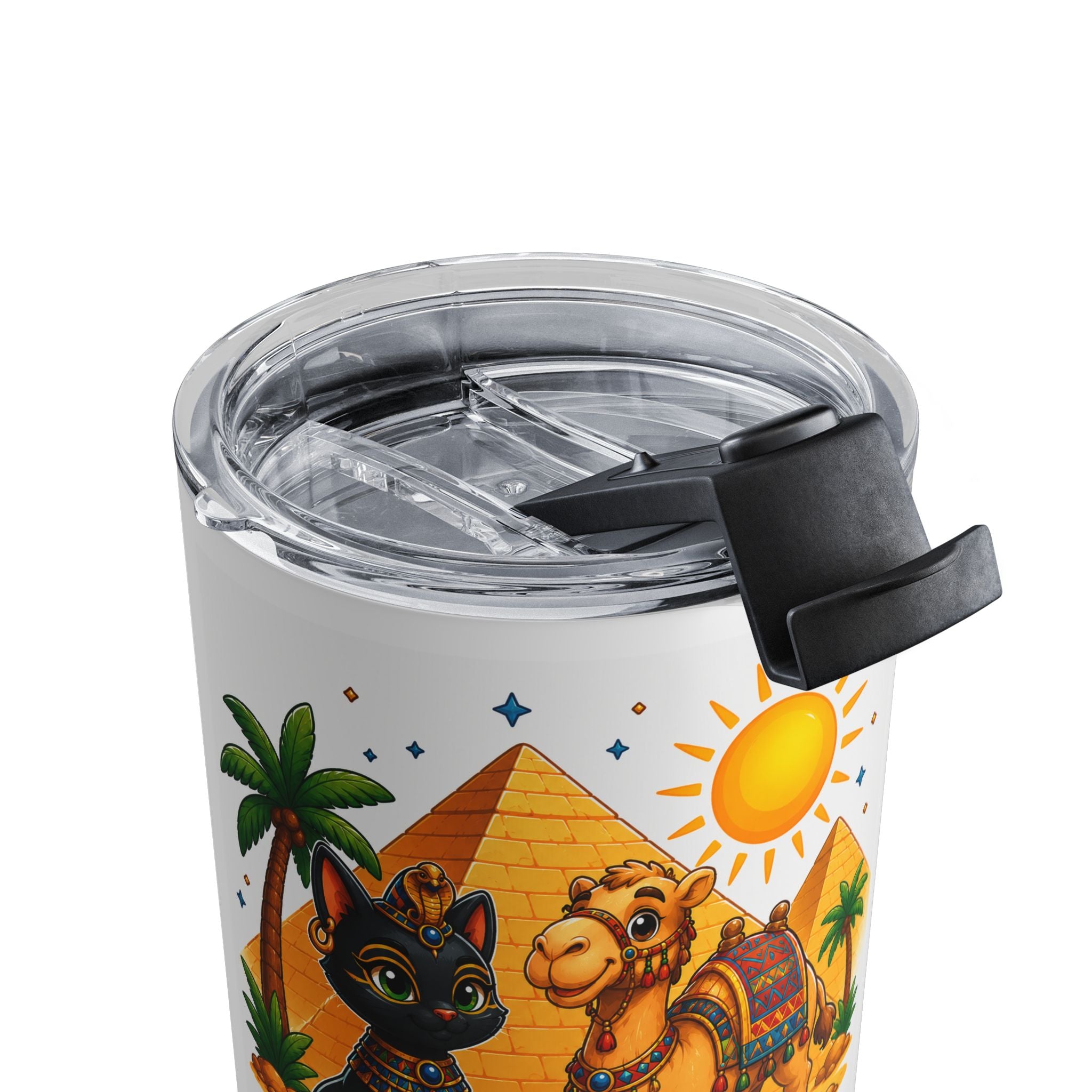 Egyptian Camel and Cat Tumbler | Pyramid Desert Sun 10oz