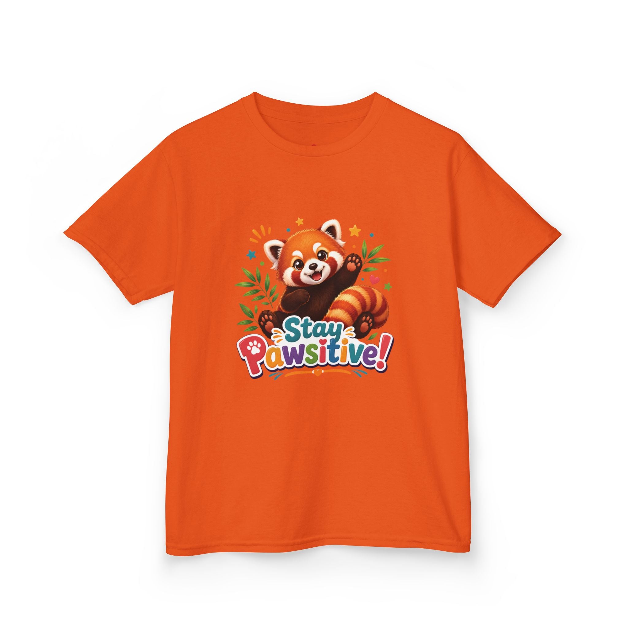 Stay Pawsitive Red Panda Kids Tee | Cute Animal Positive Message