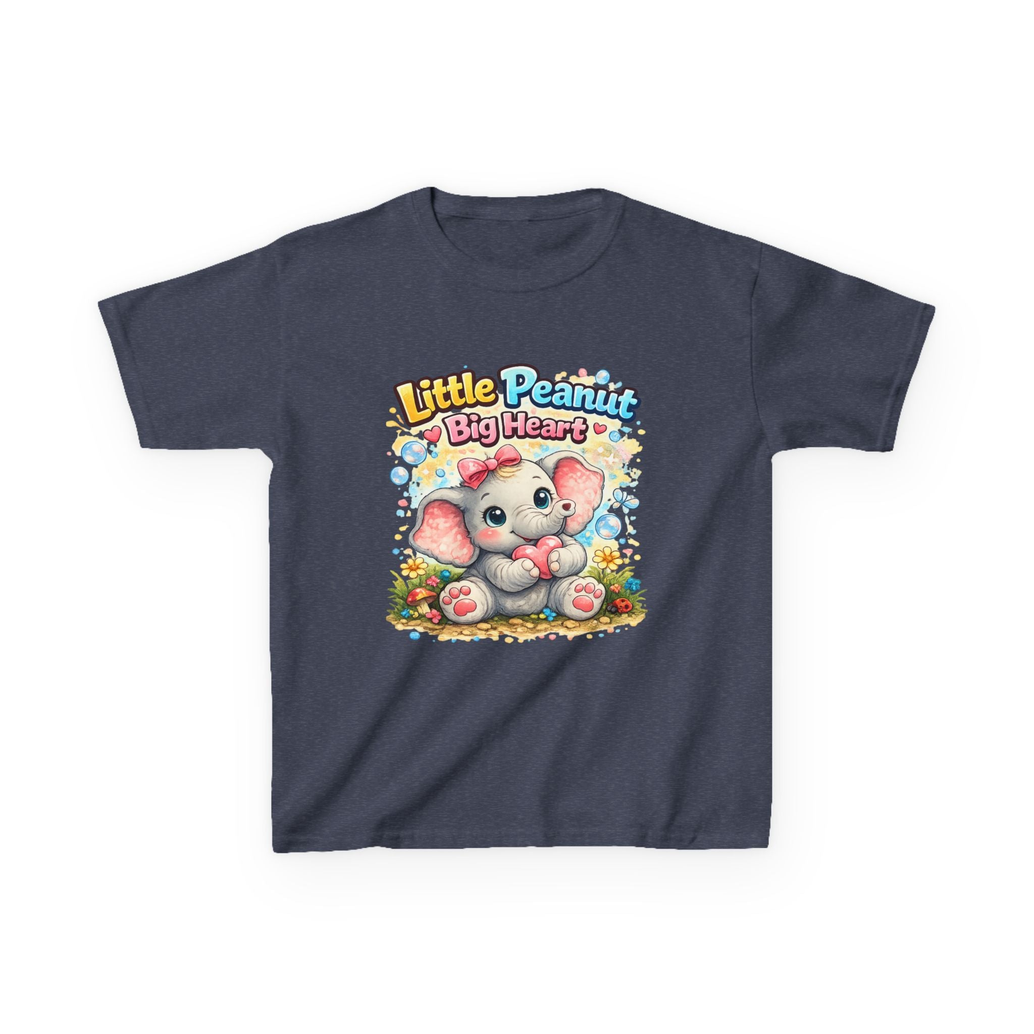 Kids Tee — "Little Peanut Big Heart" Cute Baby Elephant Shirt for Toddlers