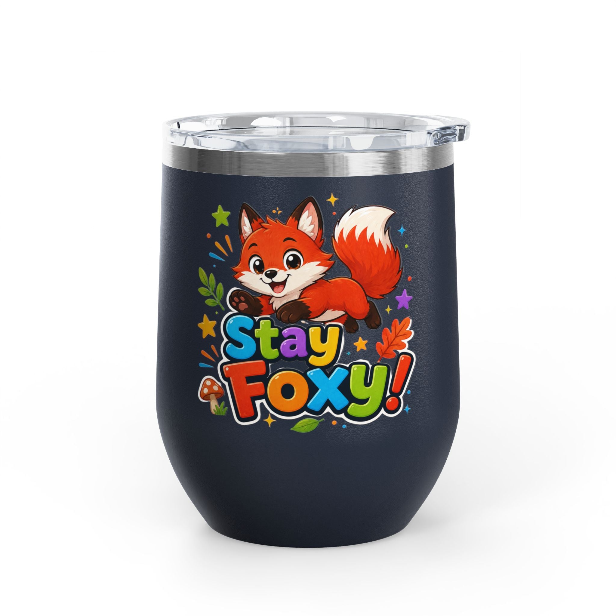 Stay Foxy 12oz Tumbler — Cute Fox Insulated Cup