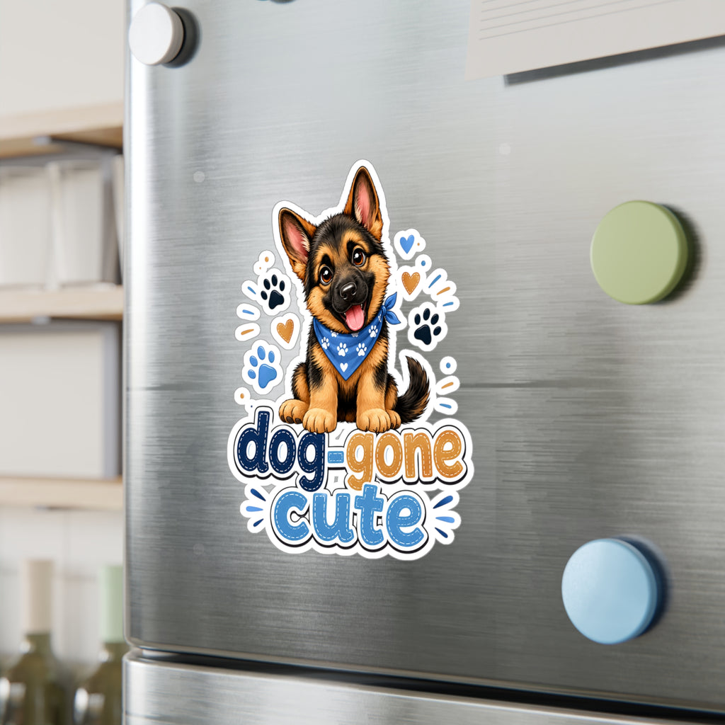 Dog-Gone Cute German Shepherd Sticker — Kiss-Cut Vinyl Decal