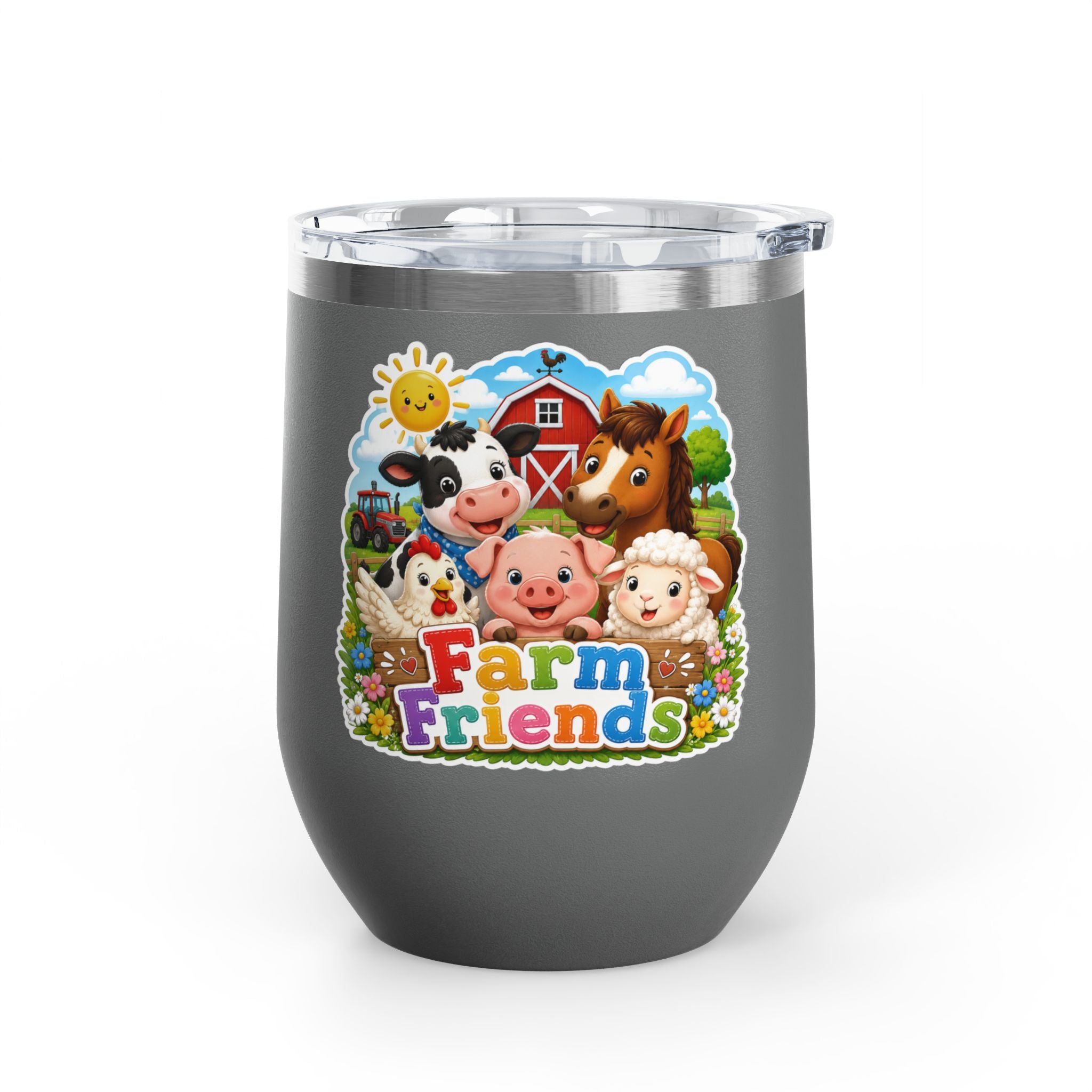 Farm Friends 12oz Tumbler — Cute Barnyard Animal Insulated Cup
