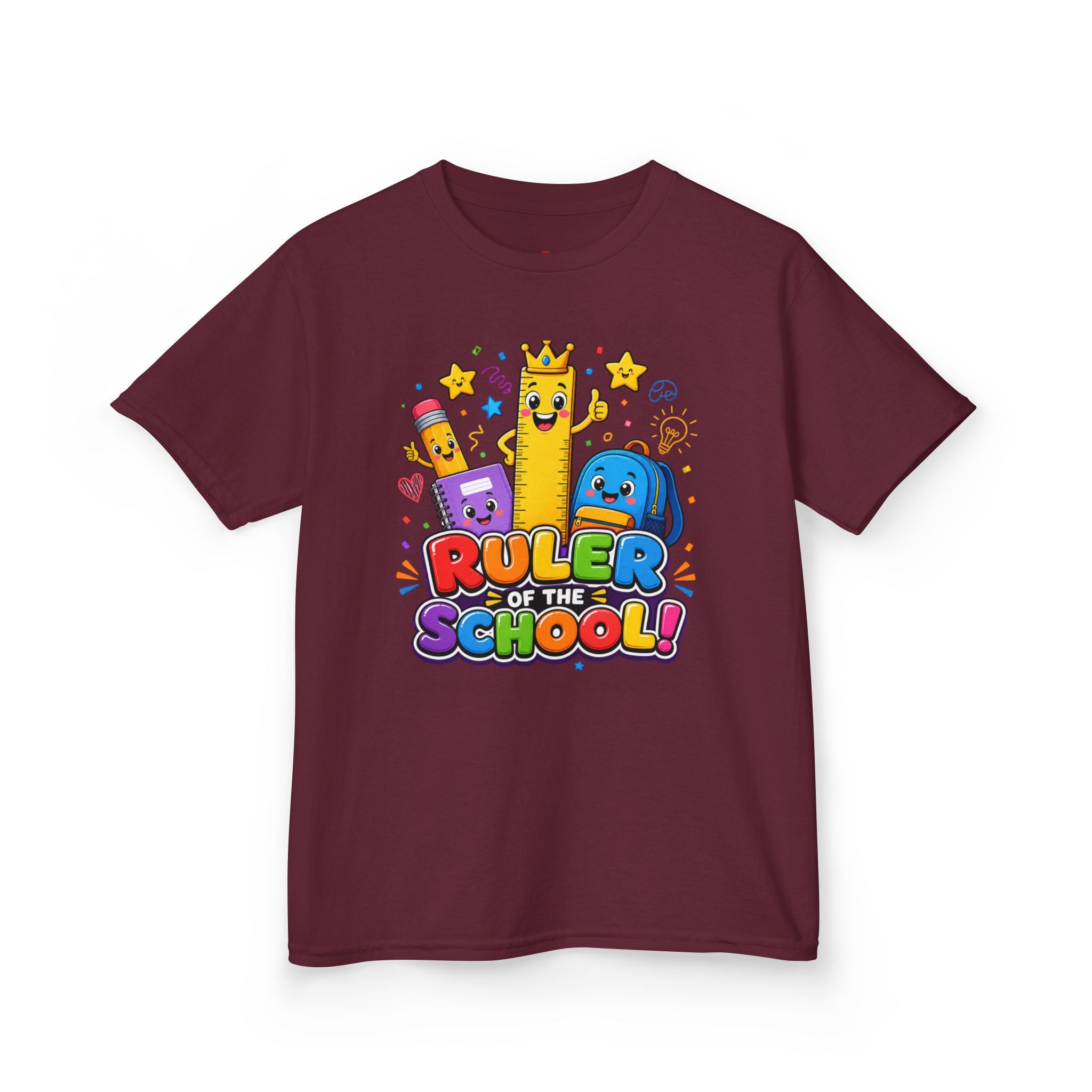 Ruler of the School kids T-Shirt | Cute School Supplies Graphic