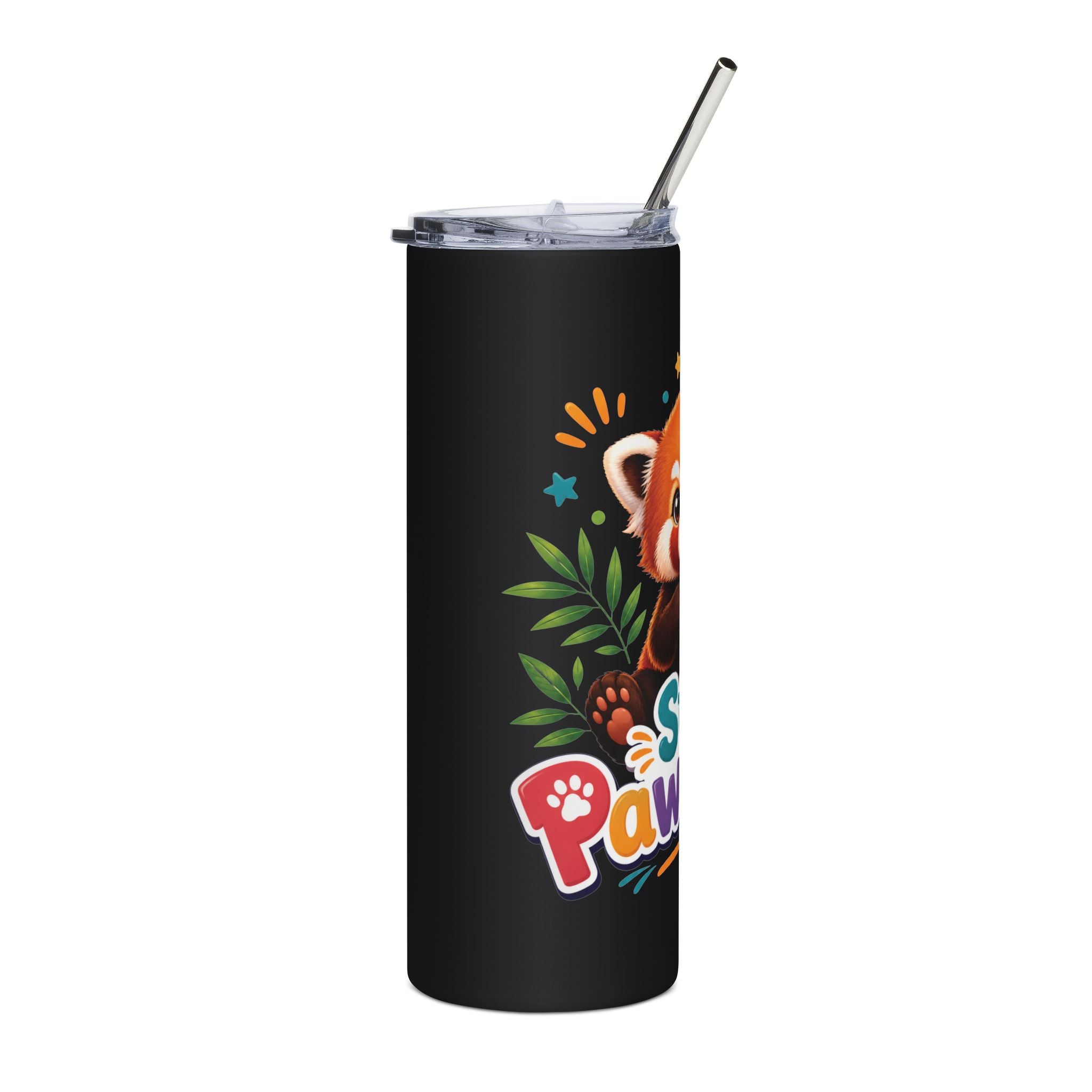 Stay Pawsitive Red Panda Tumbler | 20oz Stainless Steel Skinny Tumbler