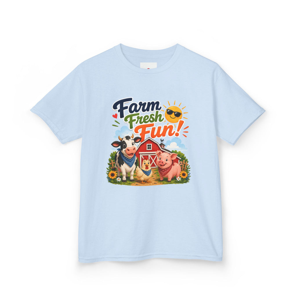 Kids Farm T-Shirt — "Farm Fresh Fun!" Cute Cow & Pig Toddler Tee