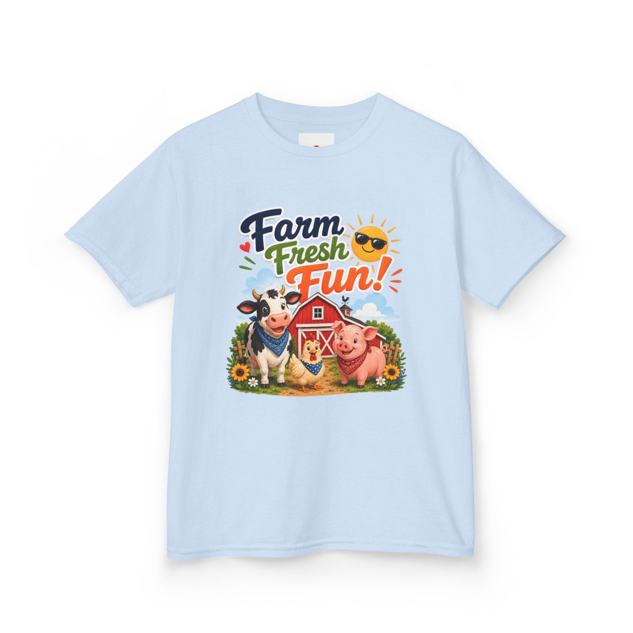 Kids Farm T-Shirt — "Farm Fresh Fun!" Cute Cow & Pig Toddler Tee
