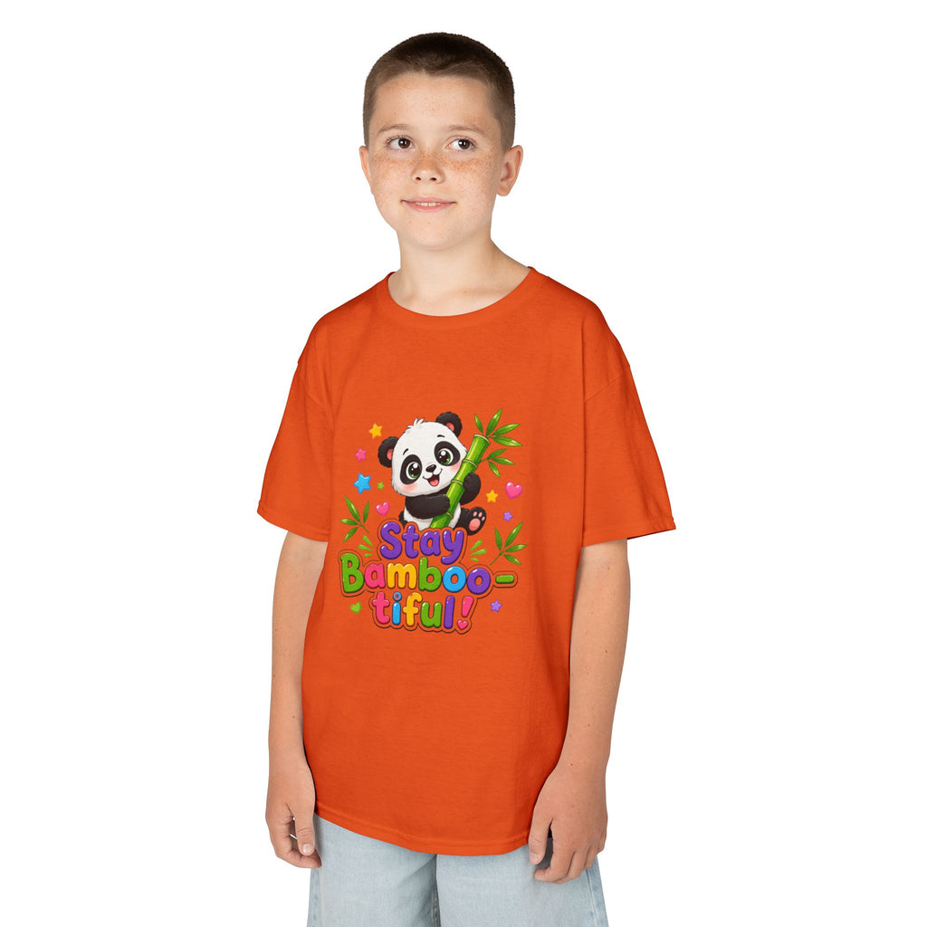 Kids Panda 'Stay Bambootiful!' T-Shirt — Cute Bamboo Forest Tee for Boys & Girls