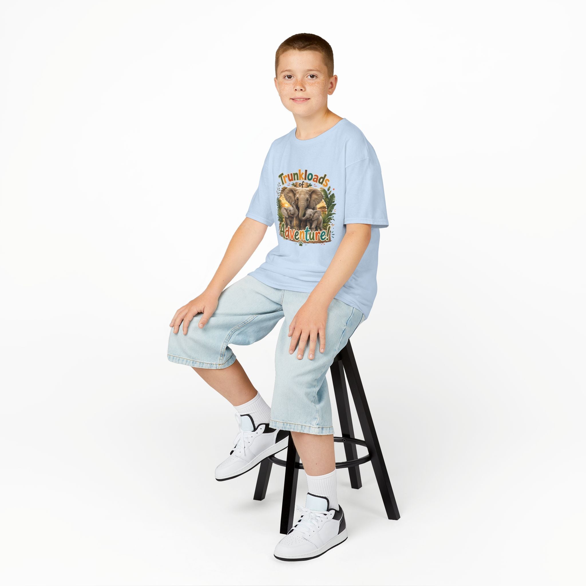 Kids Tee - "Trunkloads of Adventure" Elephant Graphic