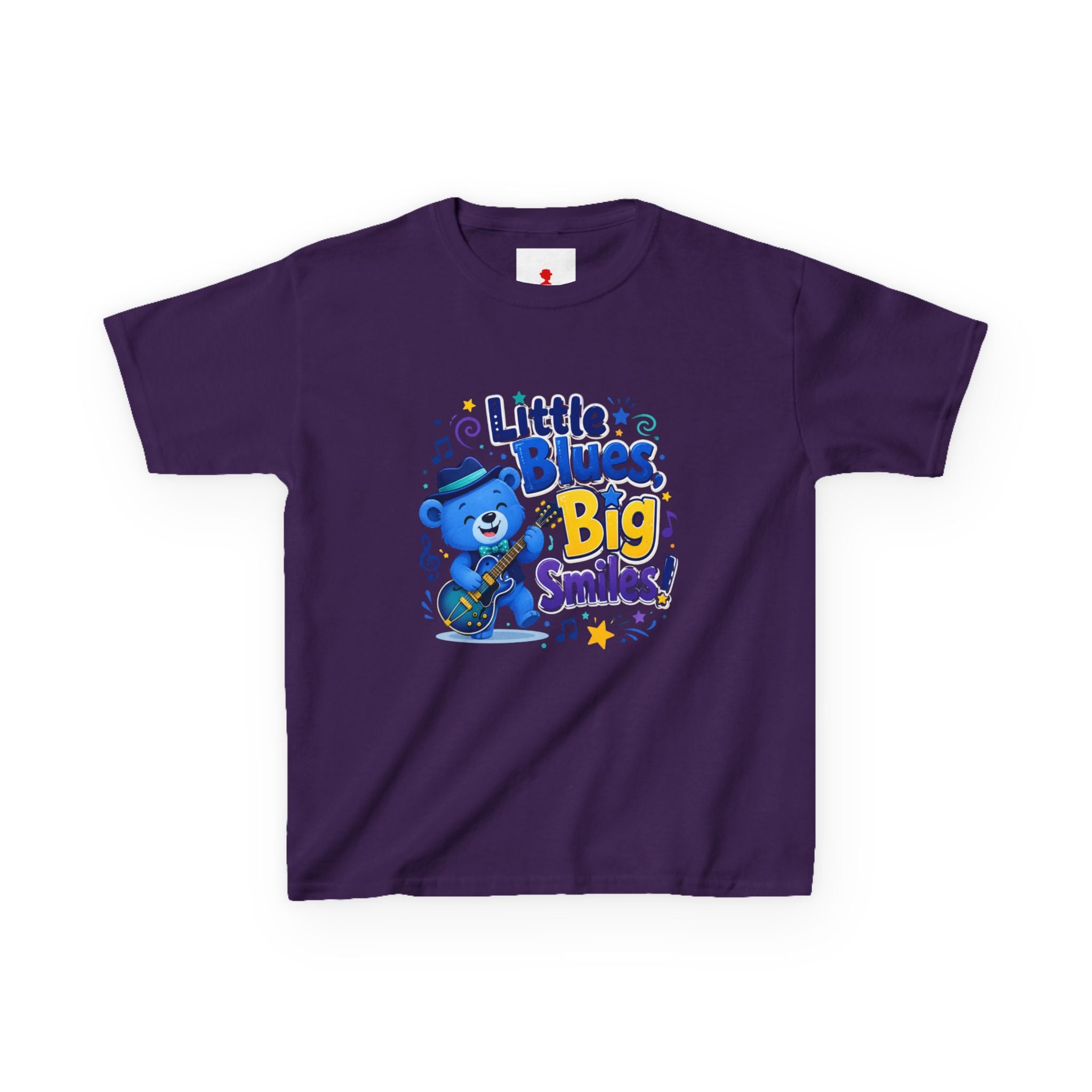 Kids Tee — "Little Blues, Big Smiles!" Guitar-Bear Graphic