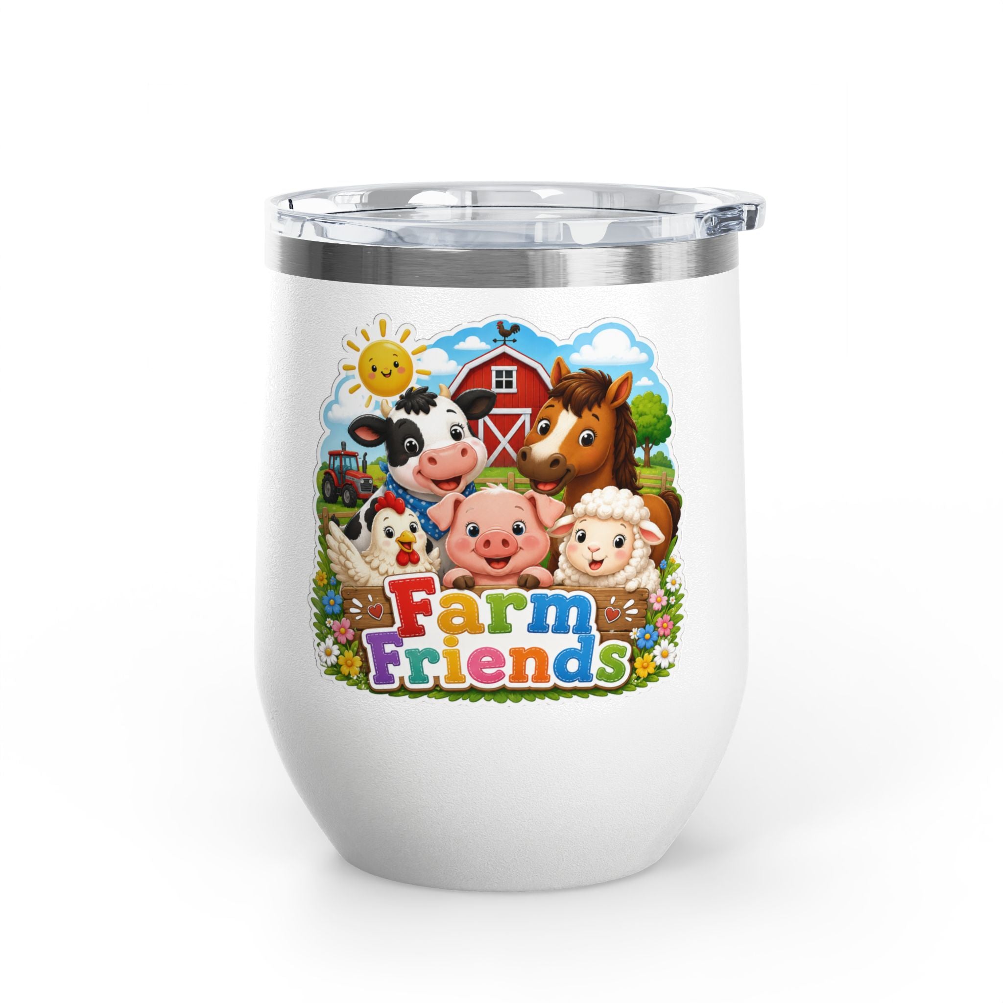 Farm Friends 12oz Tumbler — Cute Barnyard Animal Insulated Cup