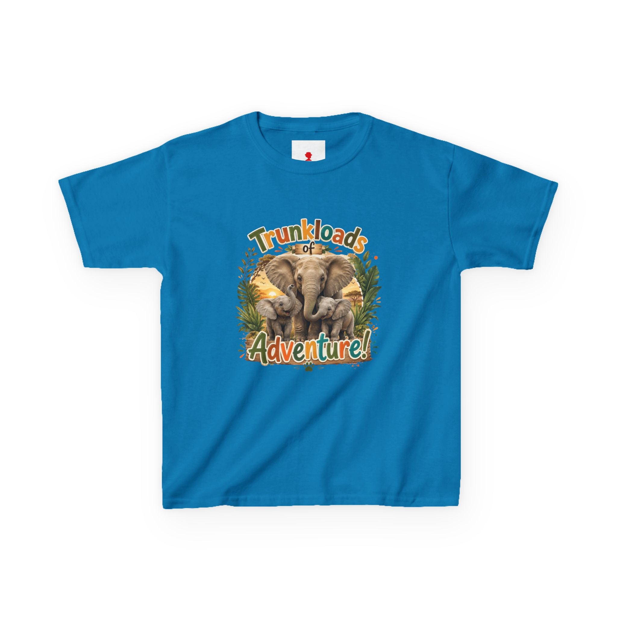 Kids Tee - "Trunkloads of Adventure" Elephant Graphic