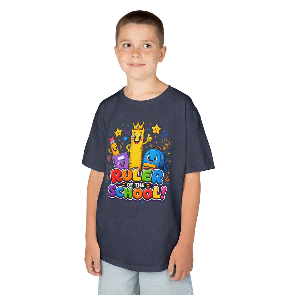 Ruler of the School kids T-Shirt | Cute School Supplies Graphic