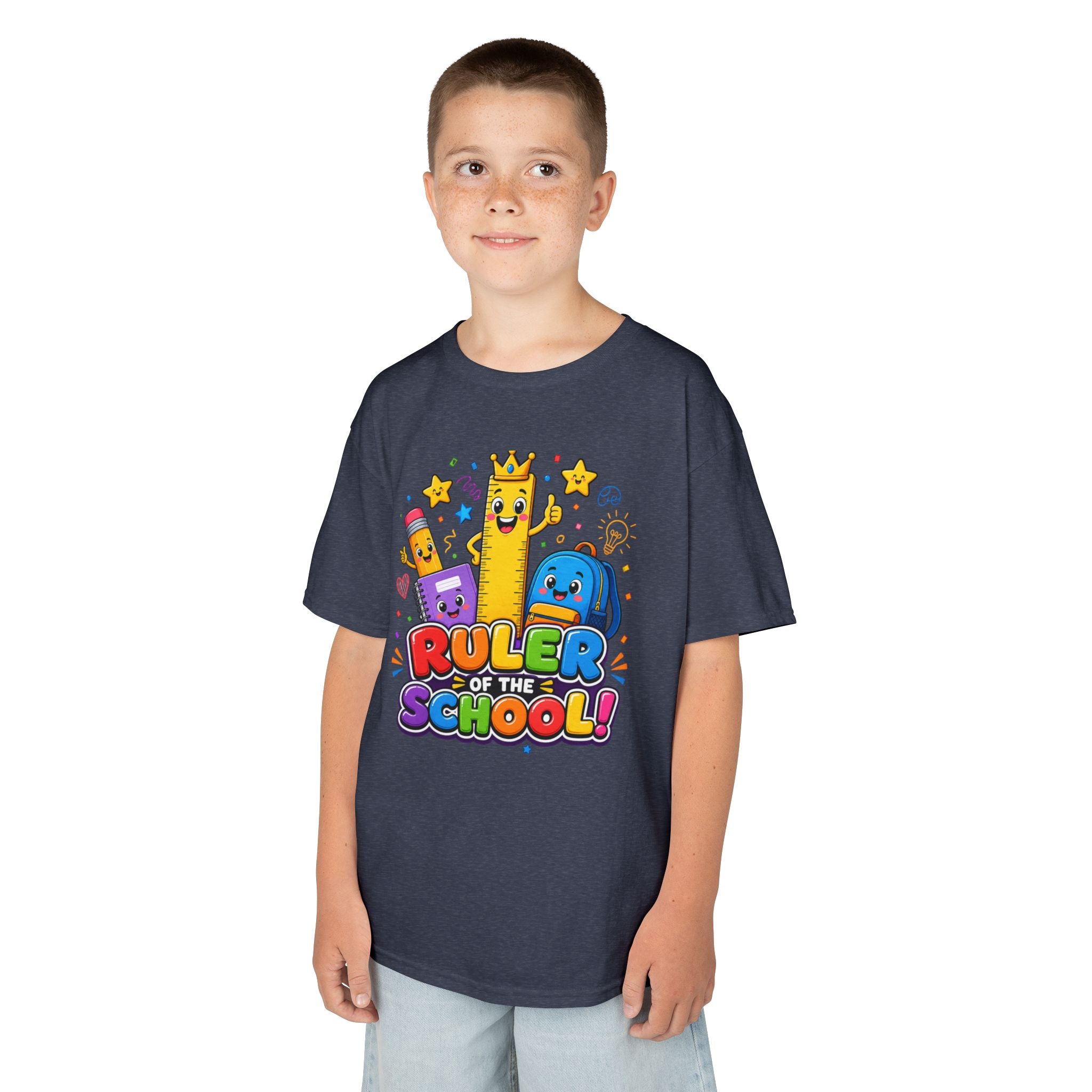 Ruler of the School kids T-Shirt | Cute School Supplies Graphic