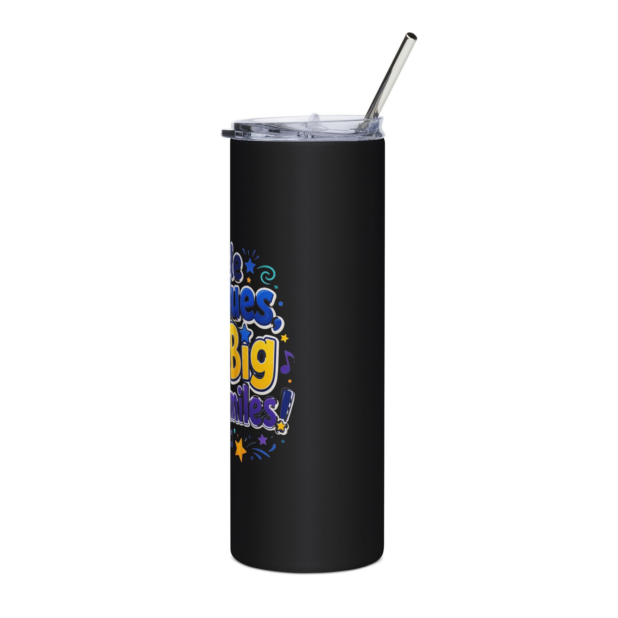 20oz Stainless Tumbler — "Little Blues Big Smiles" Blue Bear Music Design