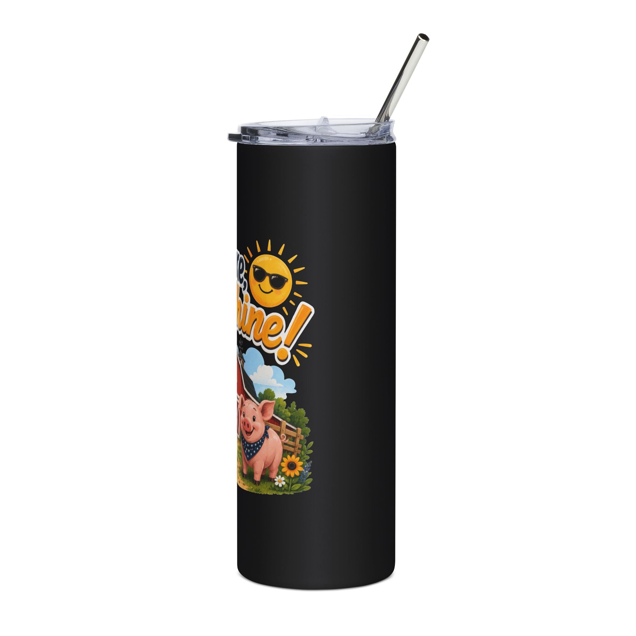 Hay There Sunshine 20oz Stainless Steel Tumbler — Cute Farm Animal Insulated Drinkware