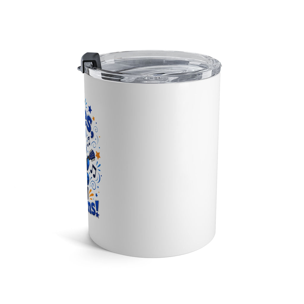 Tiny Blues, Big Dreams 10oz Tumbler — Cute Blue Bear Music Travel Cup