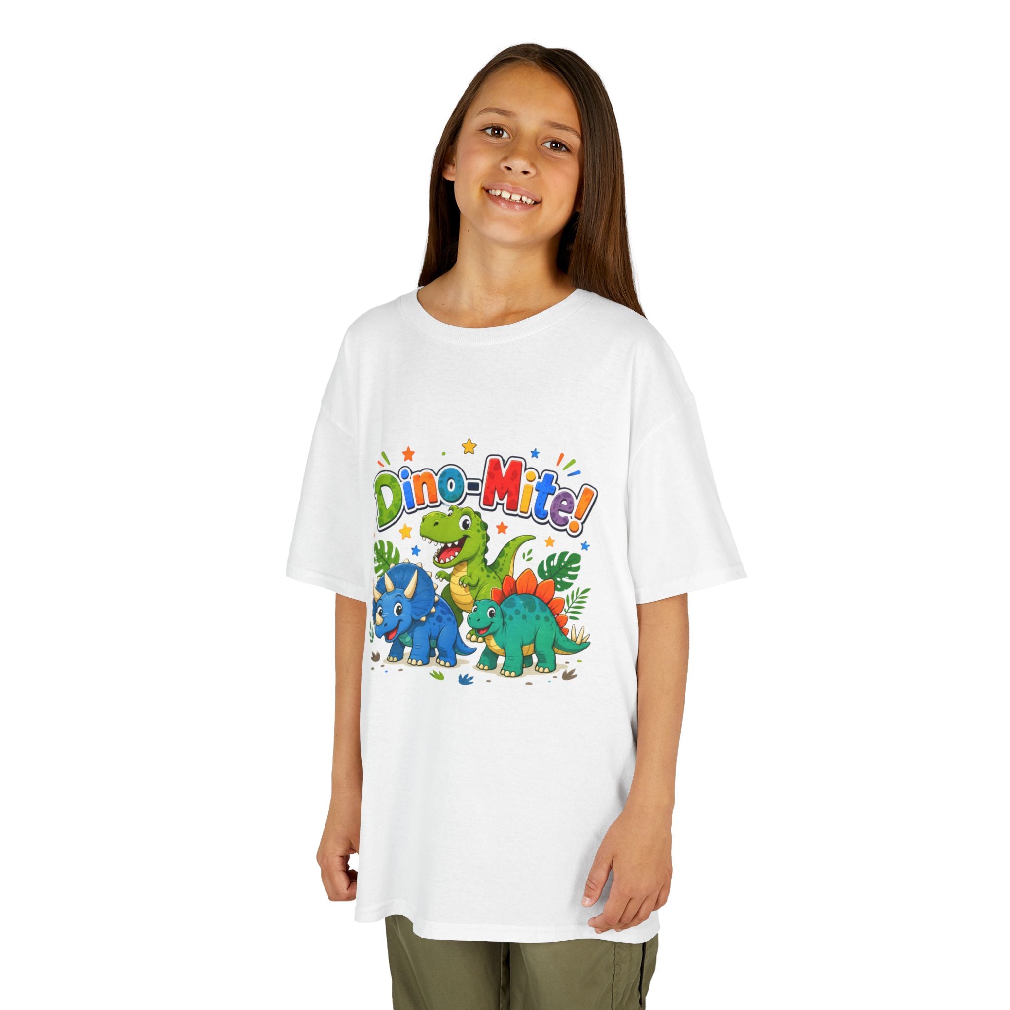 Kids T-Shirt - "Dino-Mite!" Colorful Dino Crew Tee for Toddlers & Kids