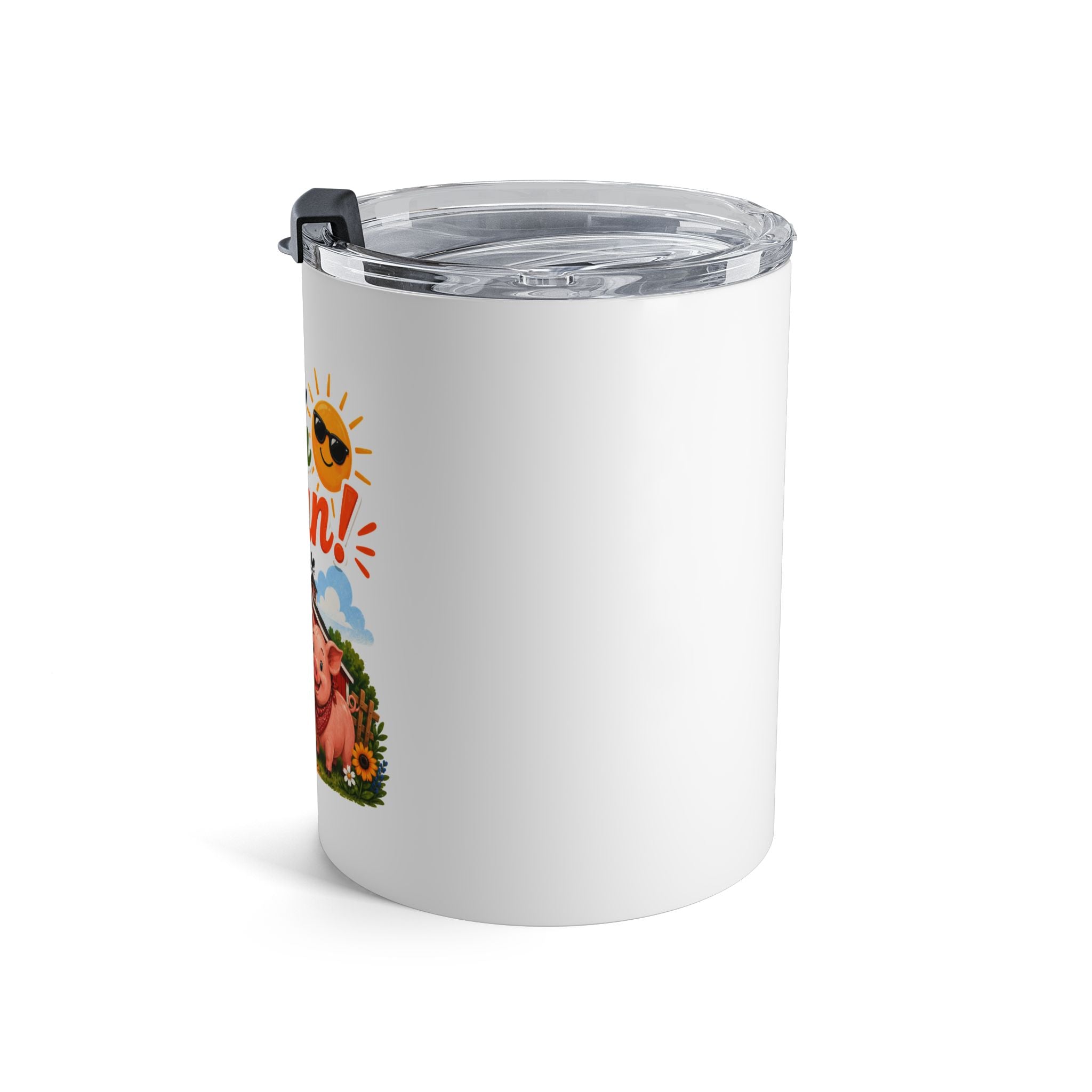 10oz Farm Fresh Fun Tumbler — Cute Barnyard Cow Pig Chick Insulated Mug