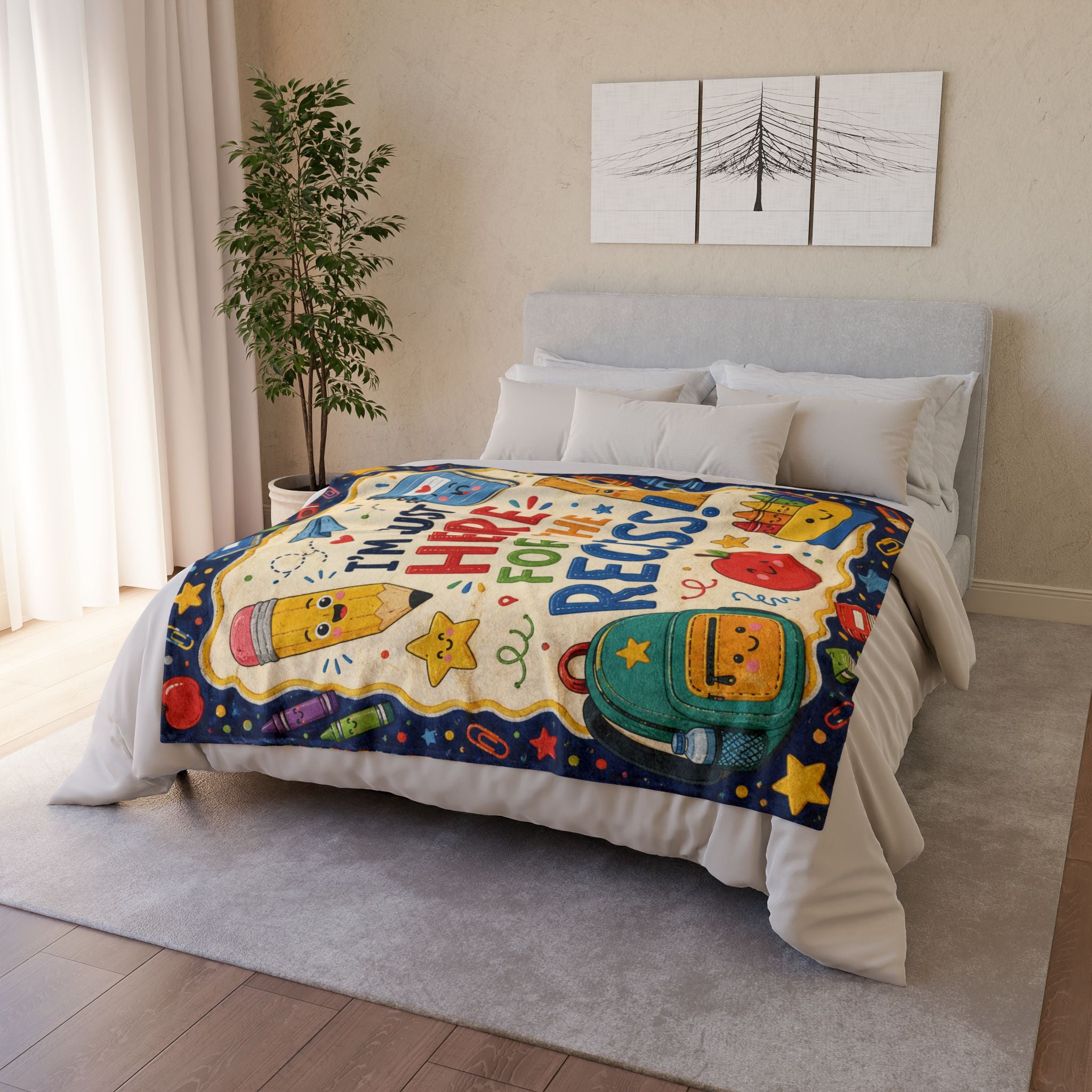 I’m Just Here For The Recess Blanket | School Kids Classroom Throw