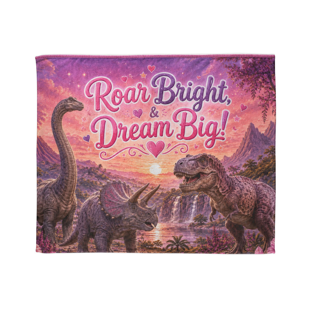 Roar Bright & Dream Big! Dinosaur Blanket