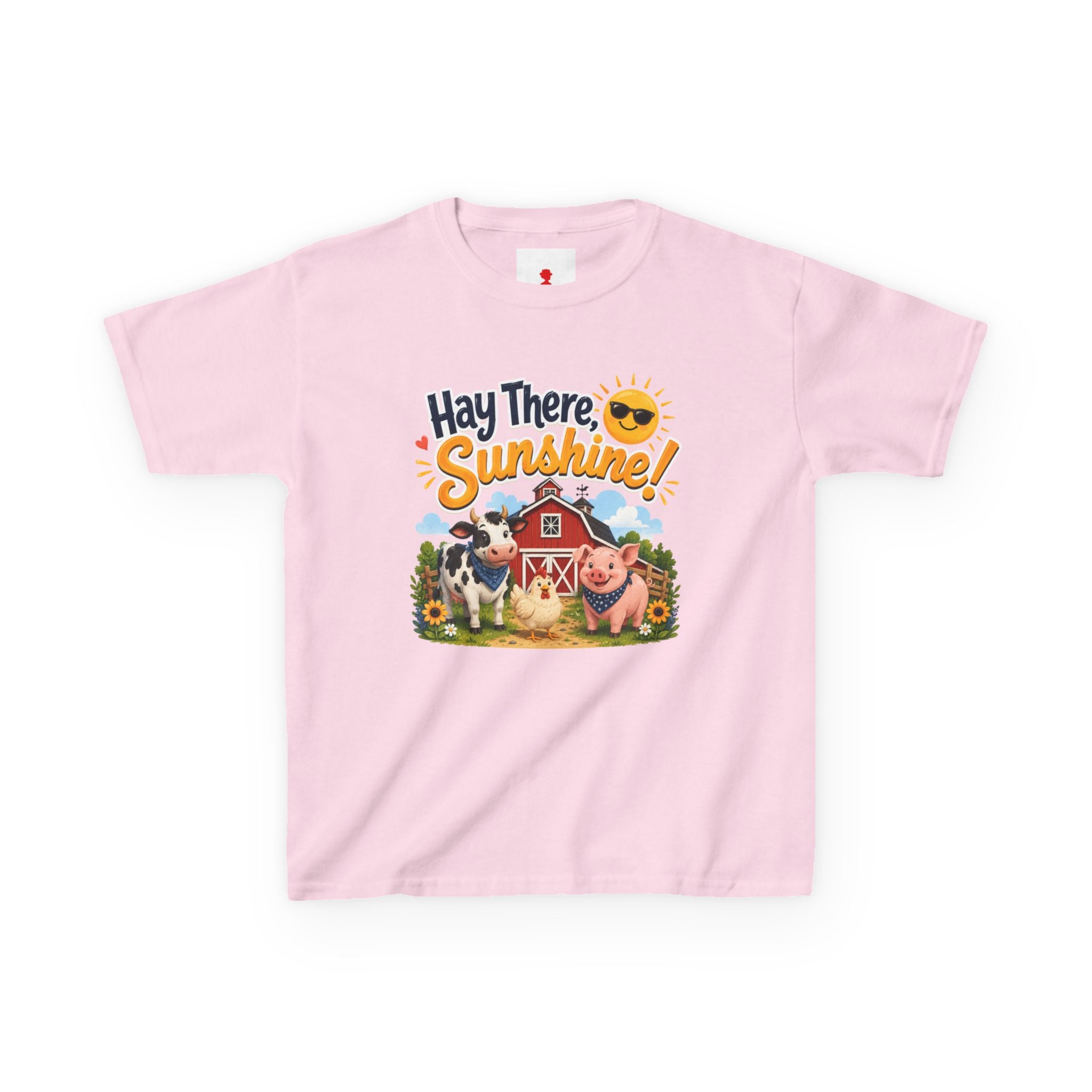 Kids Tee — "Hay There, Sunshine!" Farm Animal Graphic