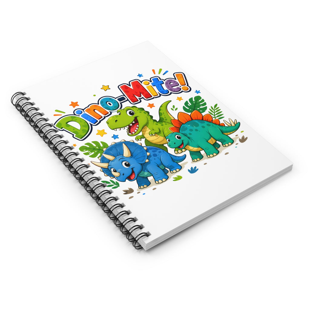 Dino-Mite! Kids Spiral Notebook — Cute Dinosaur School Journal (Ruled)