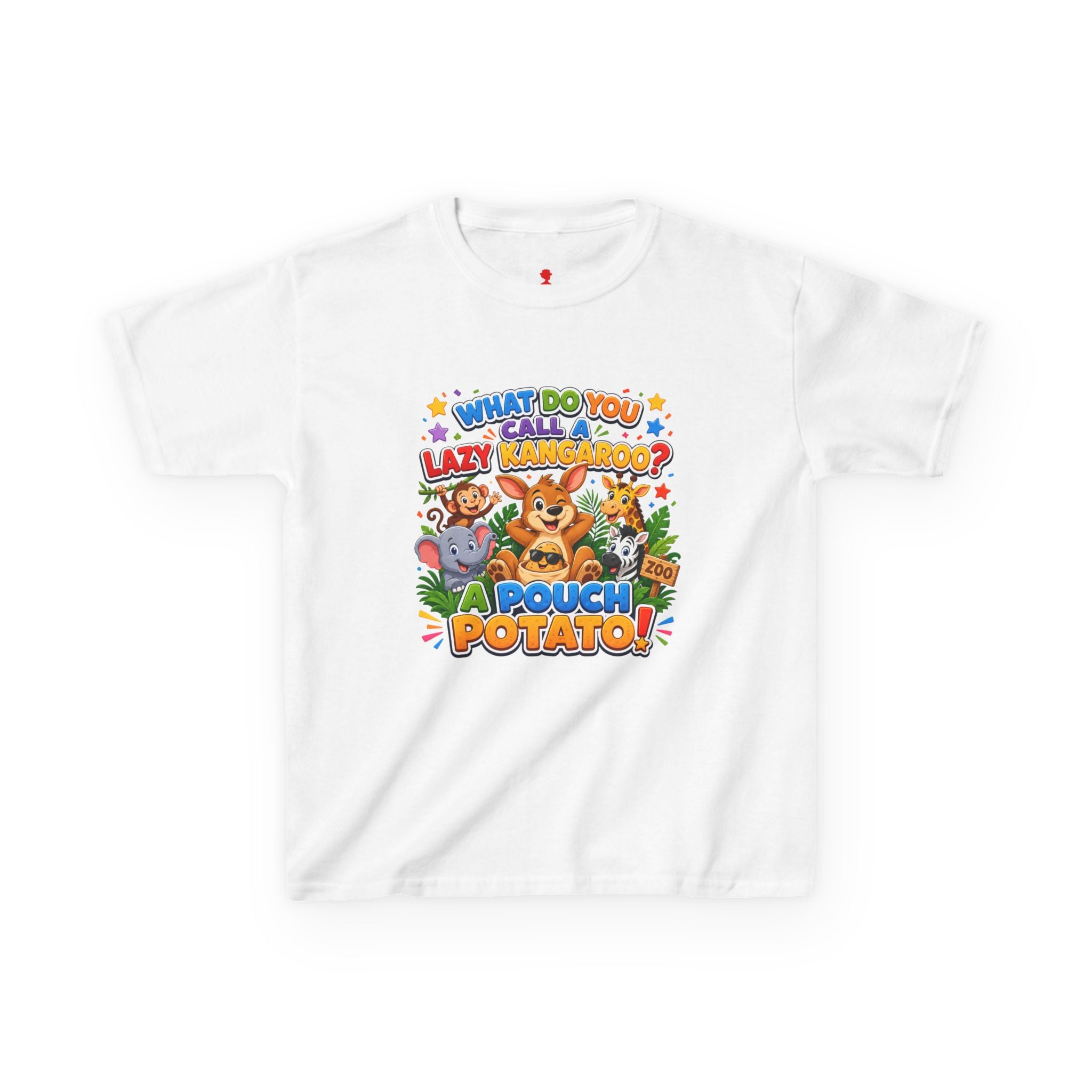 Lazy Kangaroo Pouch Potato Kids T-Shirt | Cute Animal Nursery Tee