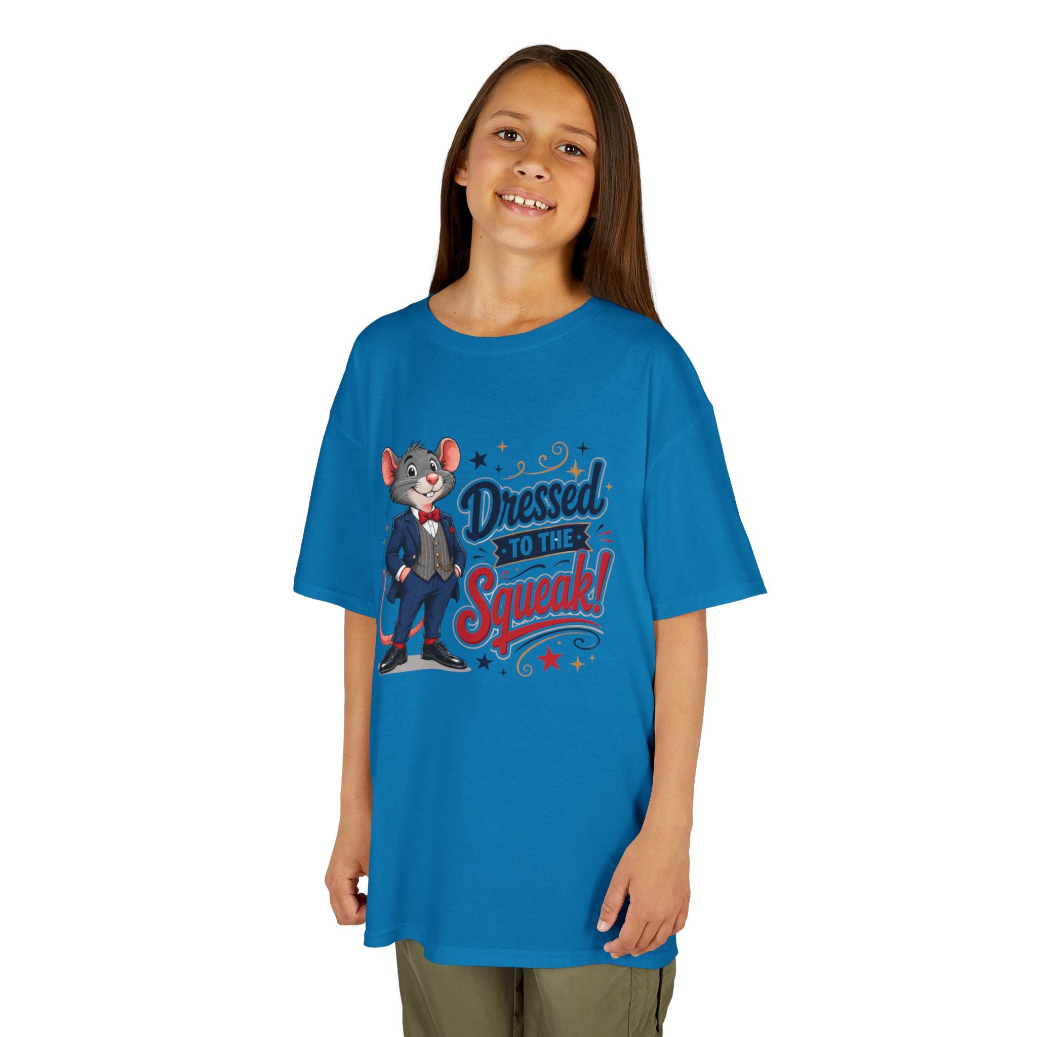 Kids Tee — "Dressed to the Squeak" Cartoon Mouse Graphic