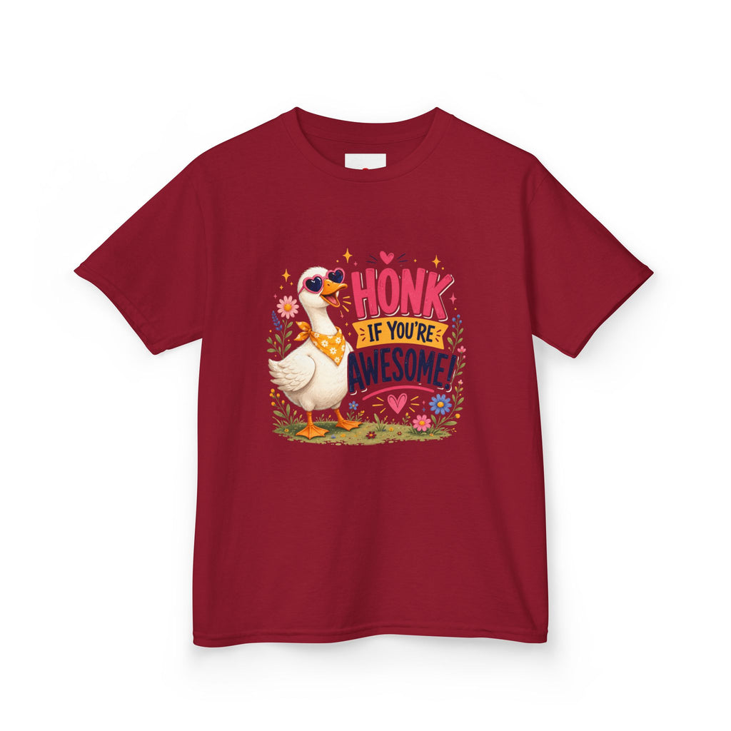 Kids Tee — "Honk If You're Awesome!" Cute Goose Graphic Shirt