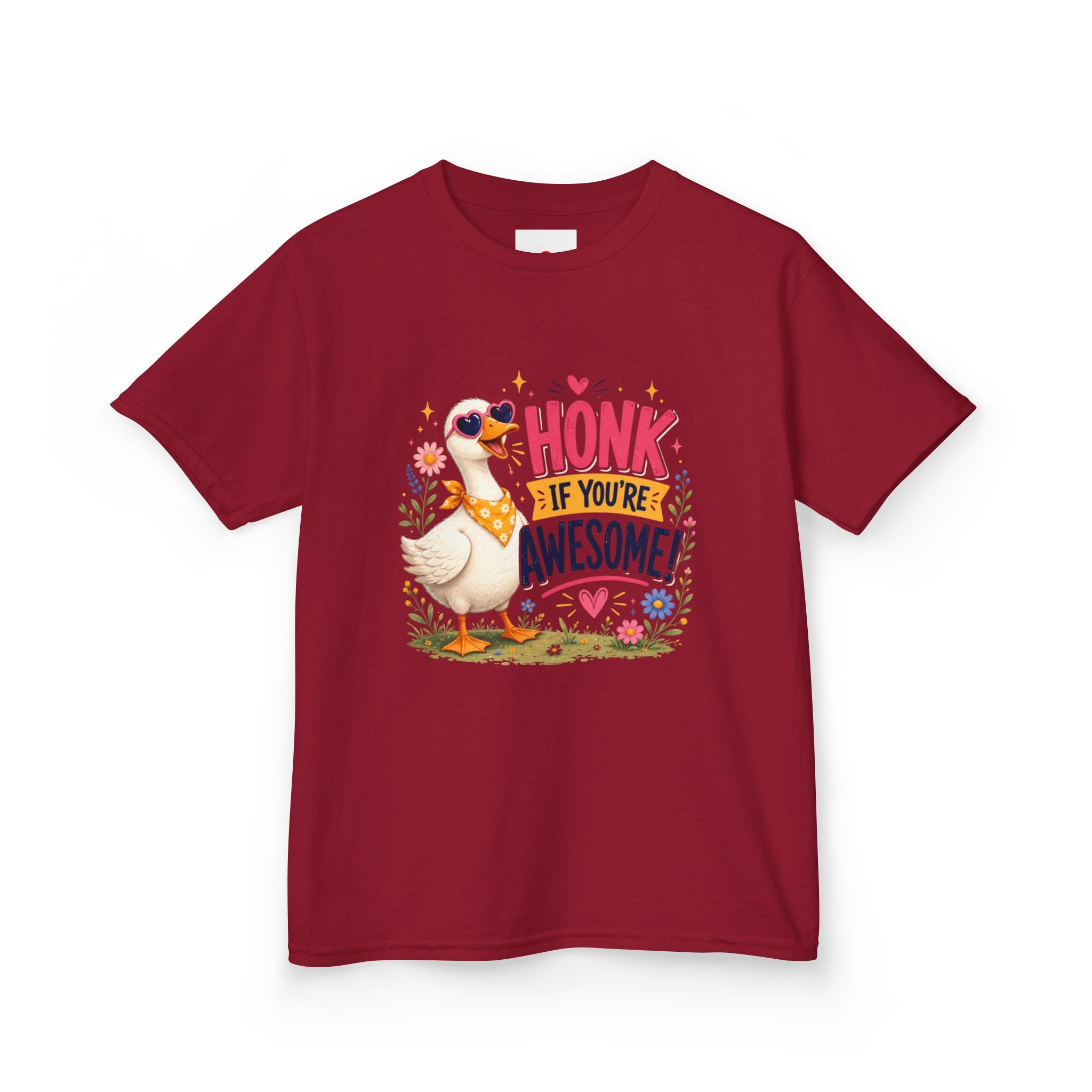 Kids Tee — "Honk If You're Awesome!" Cute Goose Graphic Shirt