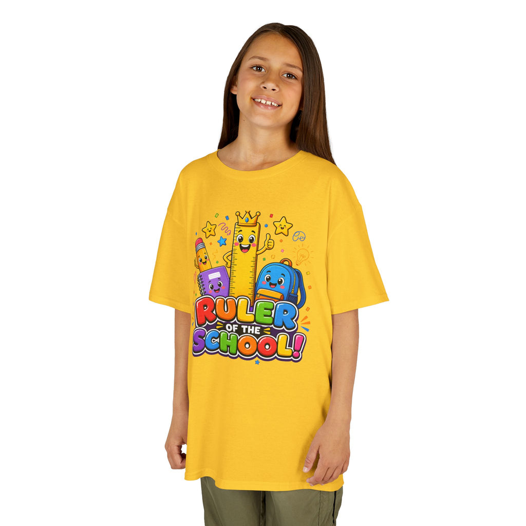 Ruler of the School kids T-Shirt | Cute School Supplies Graphic