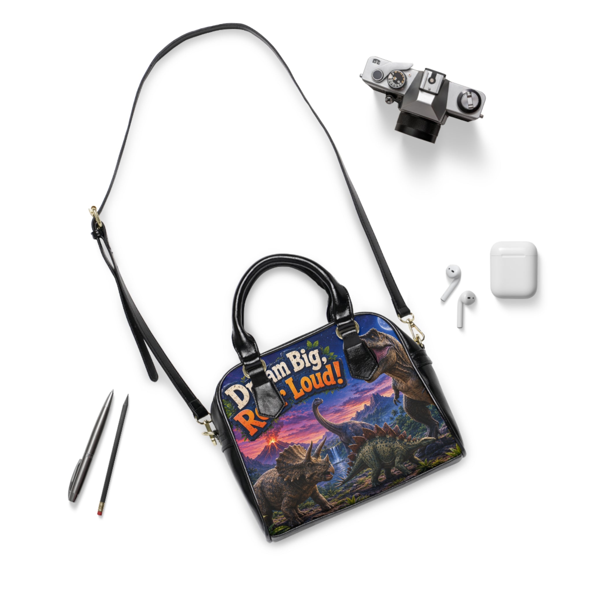 Dinosaur Shoulder Handbag – "Dream Big, Roar Loud!" Kids Dino Purse