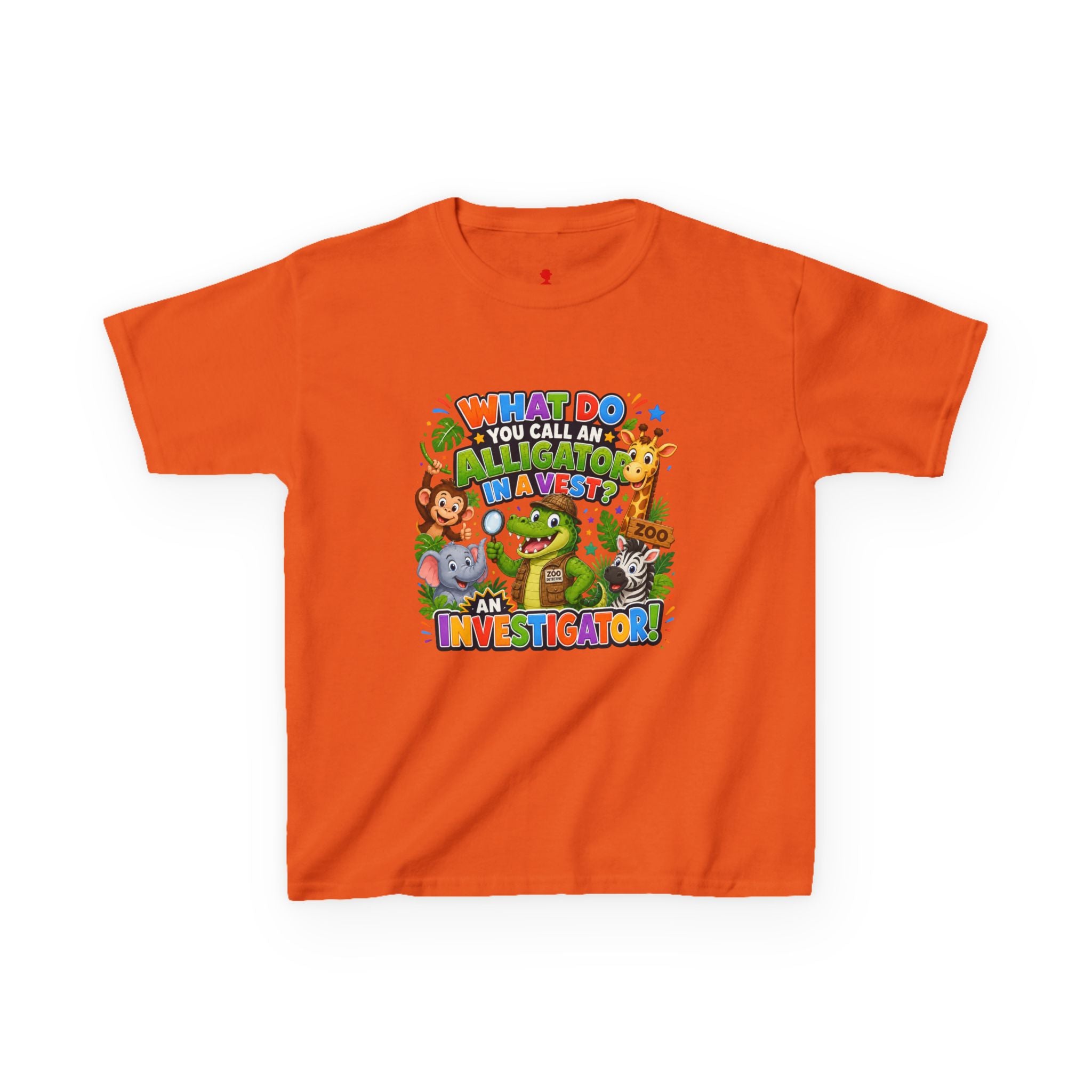 What Do You Call An Alligator? Investigator Kids T-Shirt | Cute Jungle Animals Puzzle